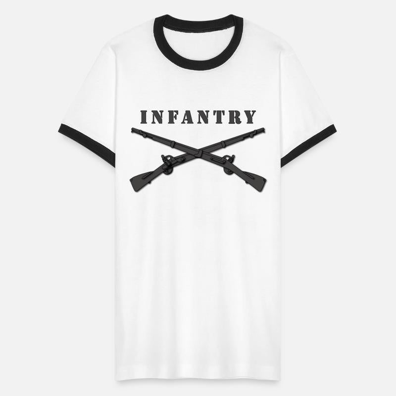 Army Infantry Br Crossed Rifles Blk w Txt