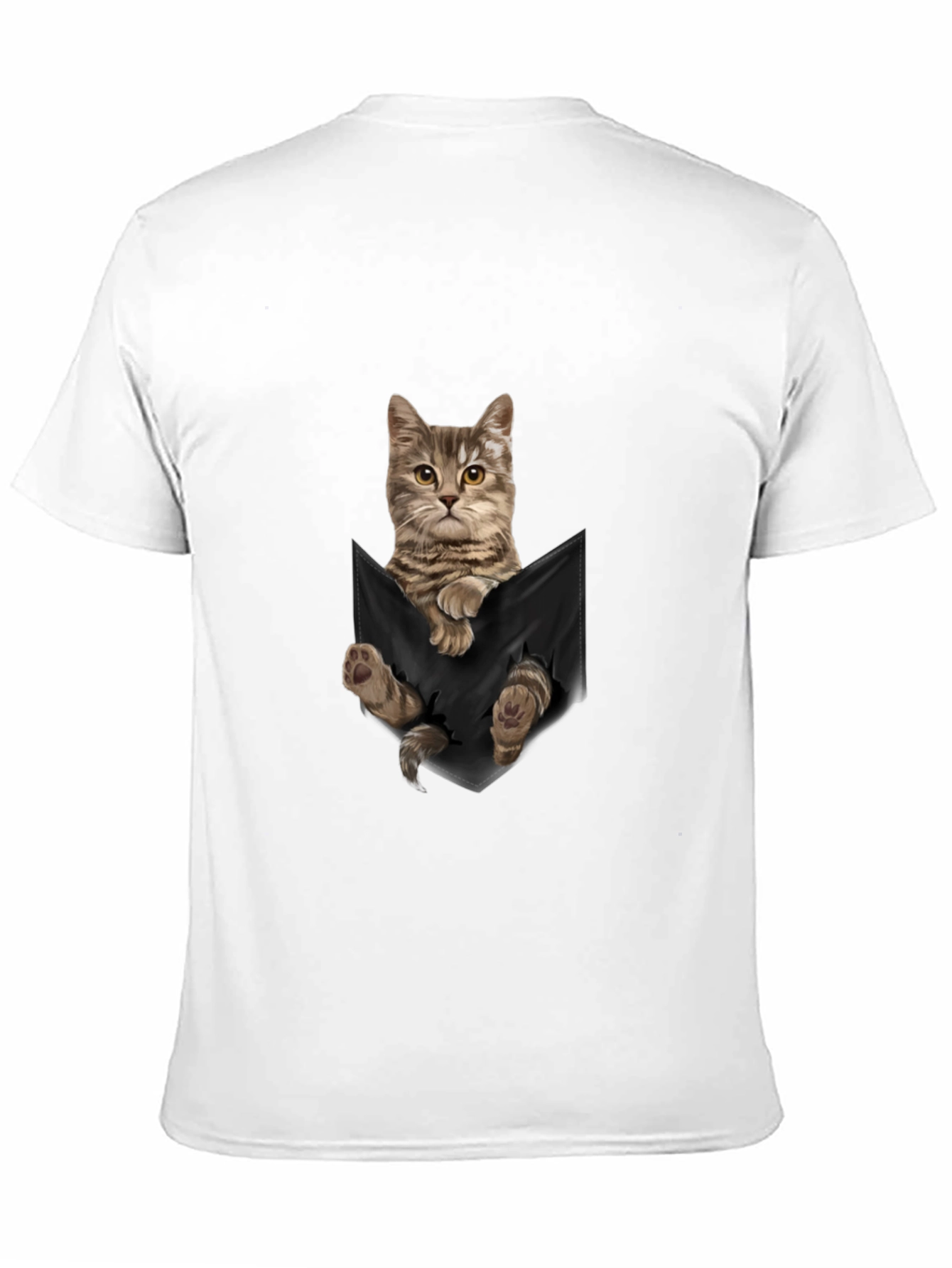 Cat Pocket T-Shirt - Unisex Cute Tee