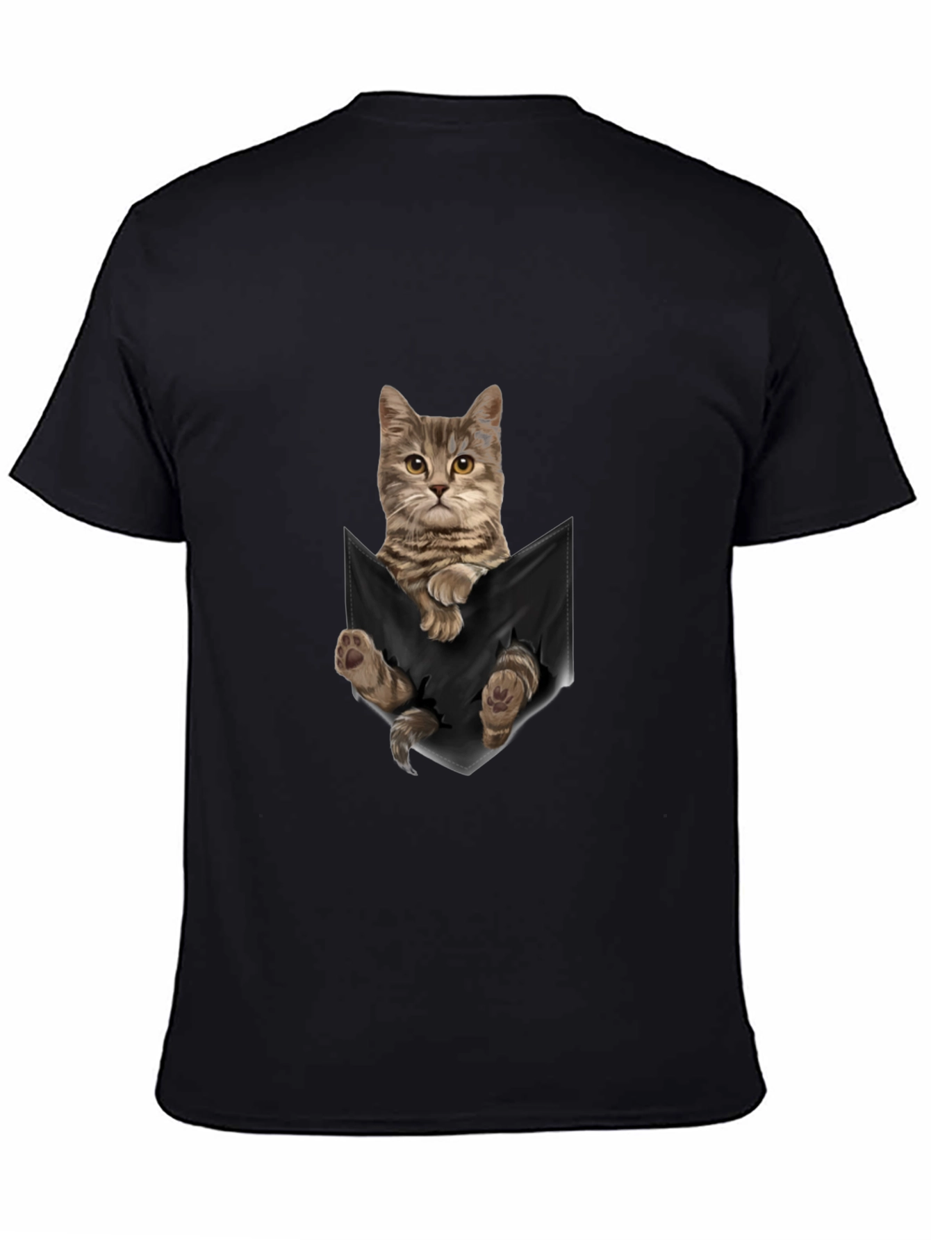 Cat Pocket T-Shirt - Unisex Cute Tee