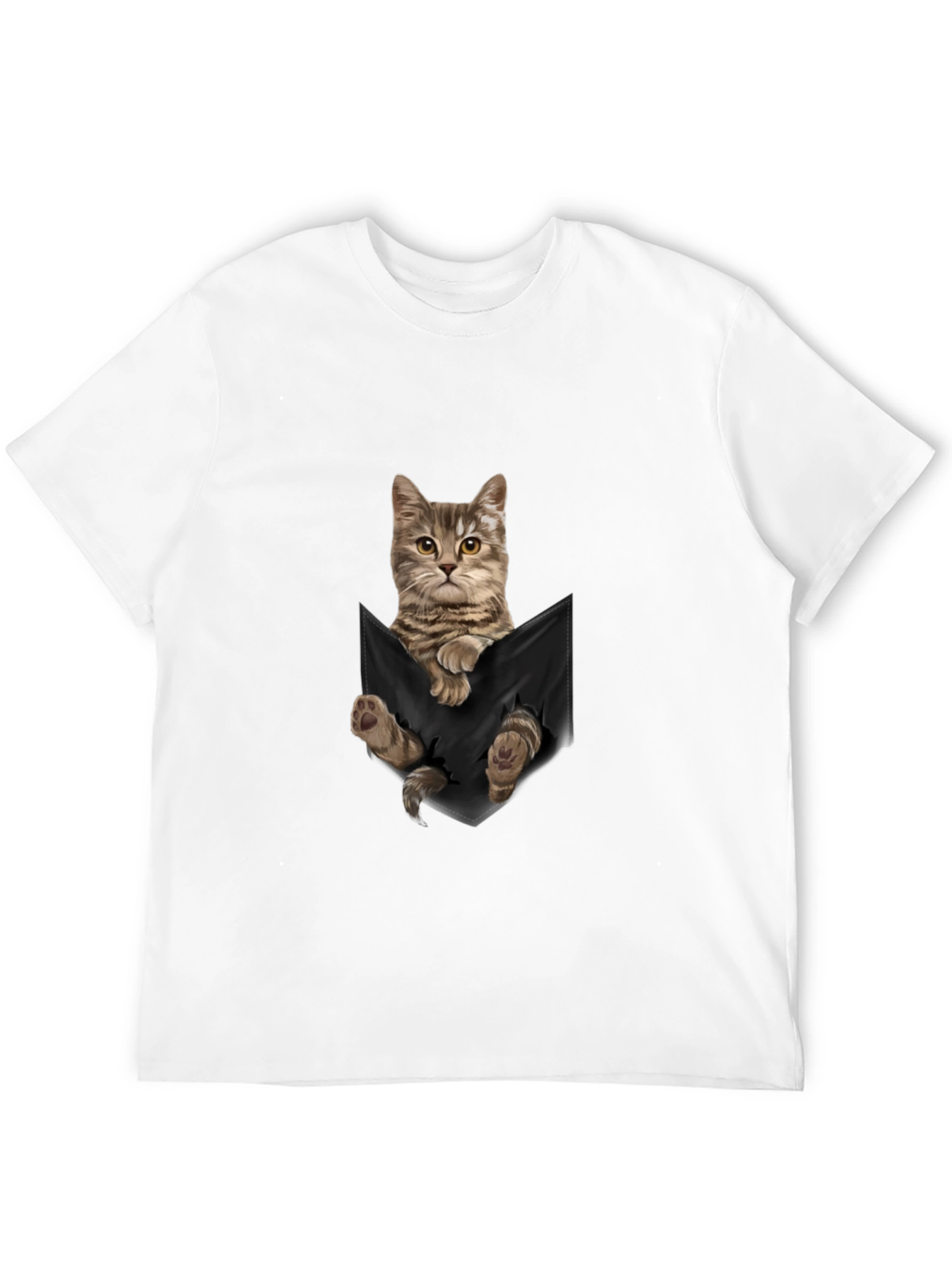Cat Pocket T-Shirt - Unisex Cute Tee