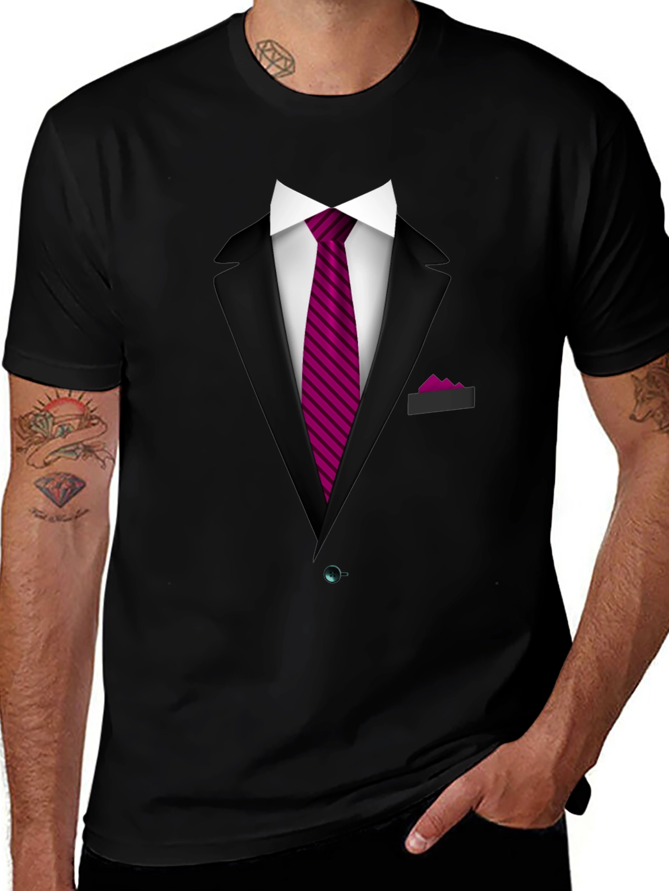 Suit & Tie Graphic Tee - Novelty T-Shirt