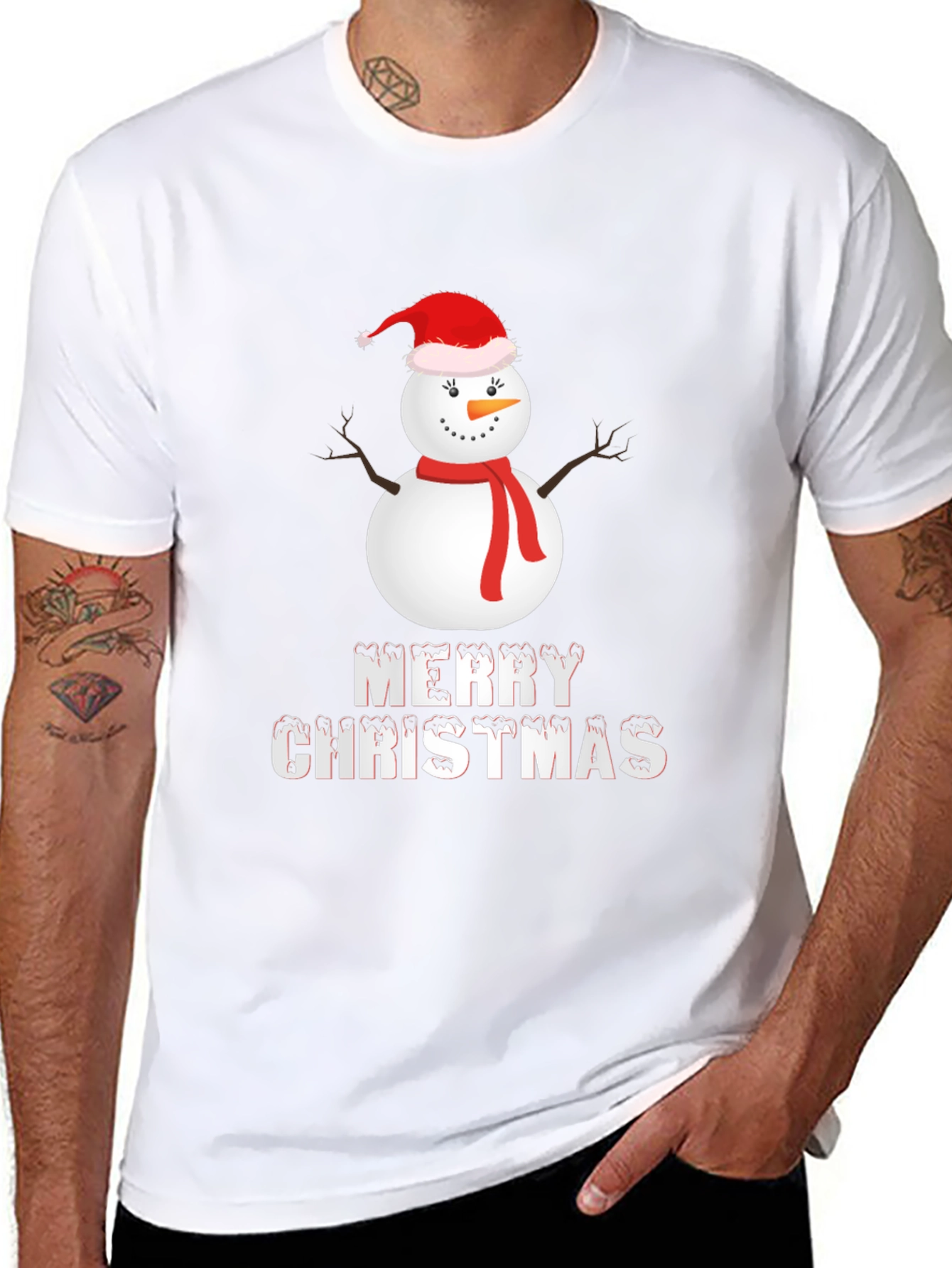 Merry Christmas Snowman Graphic Tee