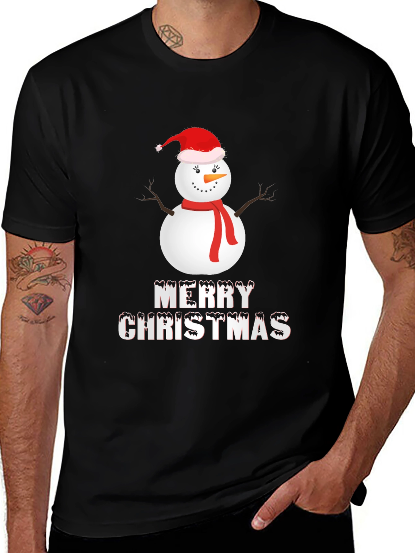 Merry Christmas Snowman Graphic Tee