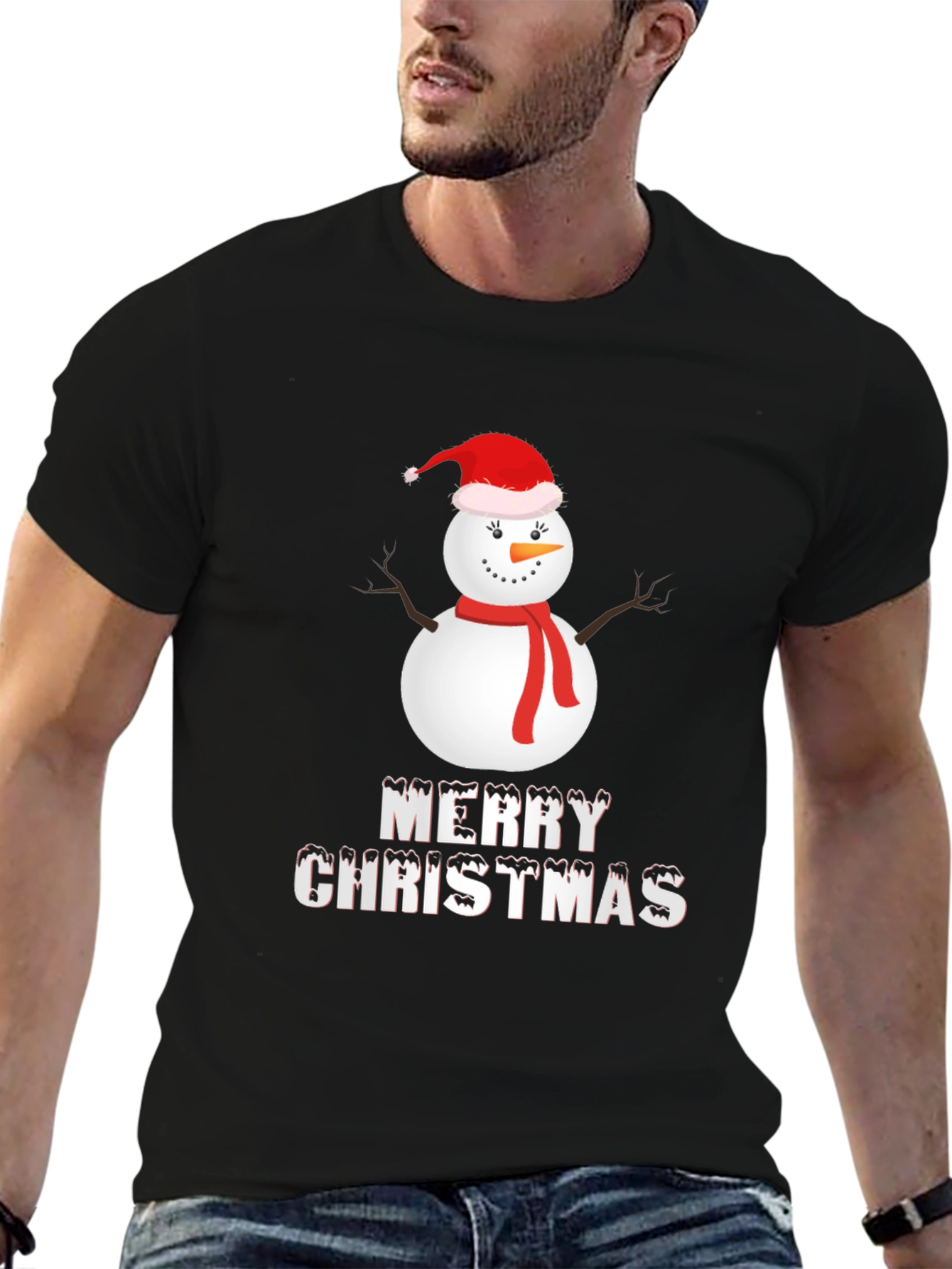 Merry Christmas Snowman Graphic Tee