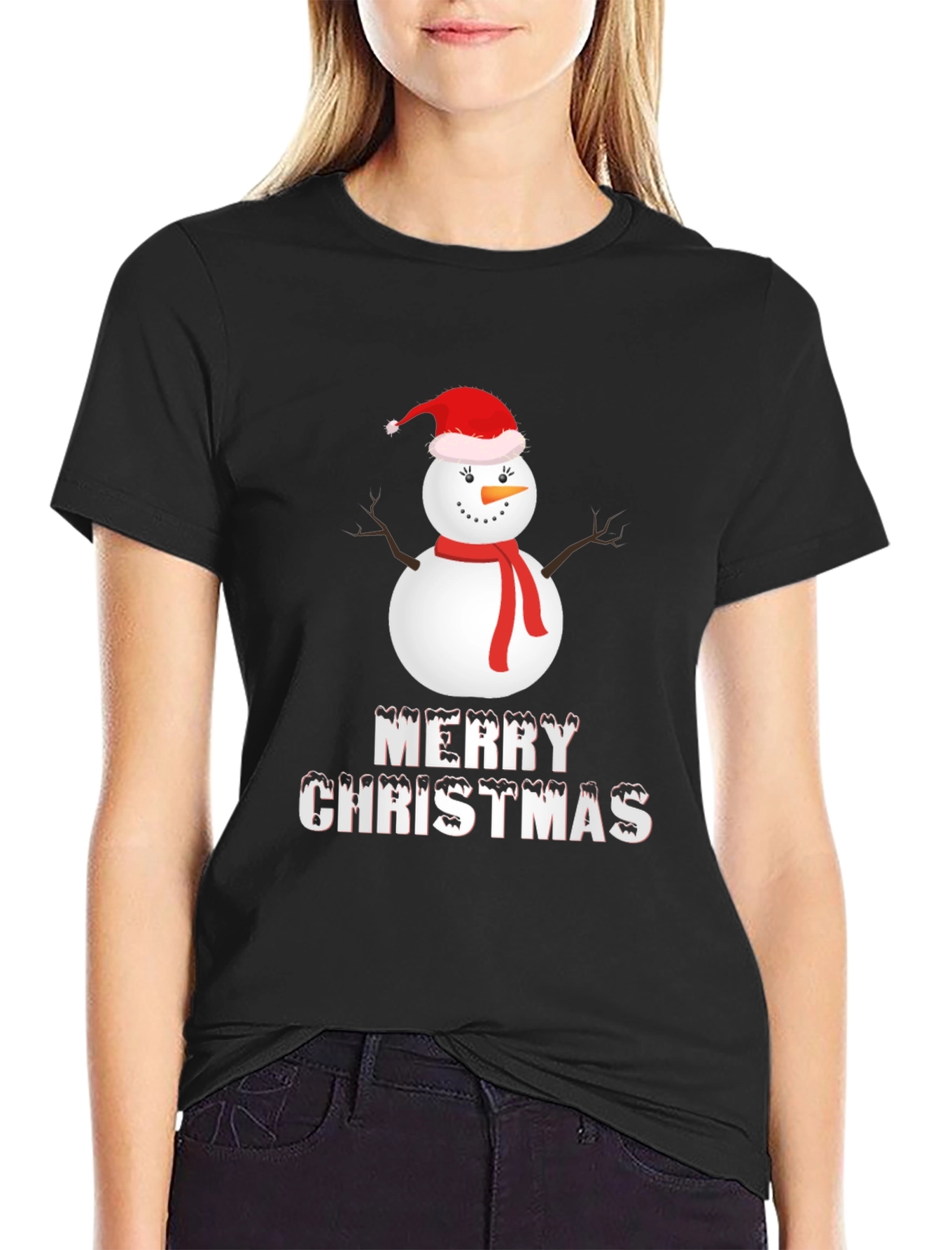 Merry Christmas Snowman Graphic Tee