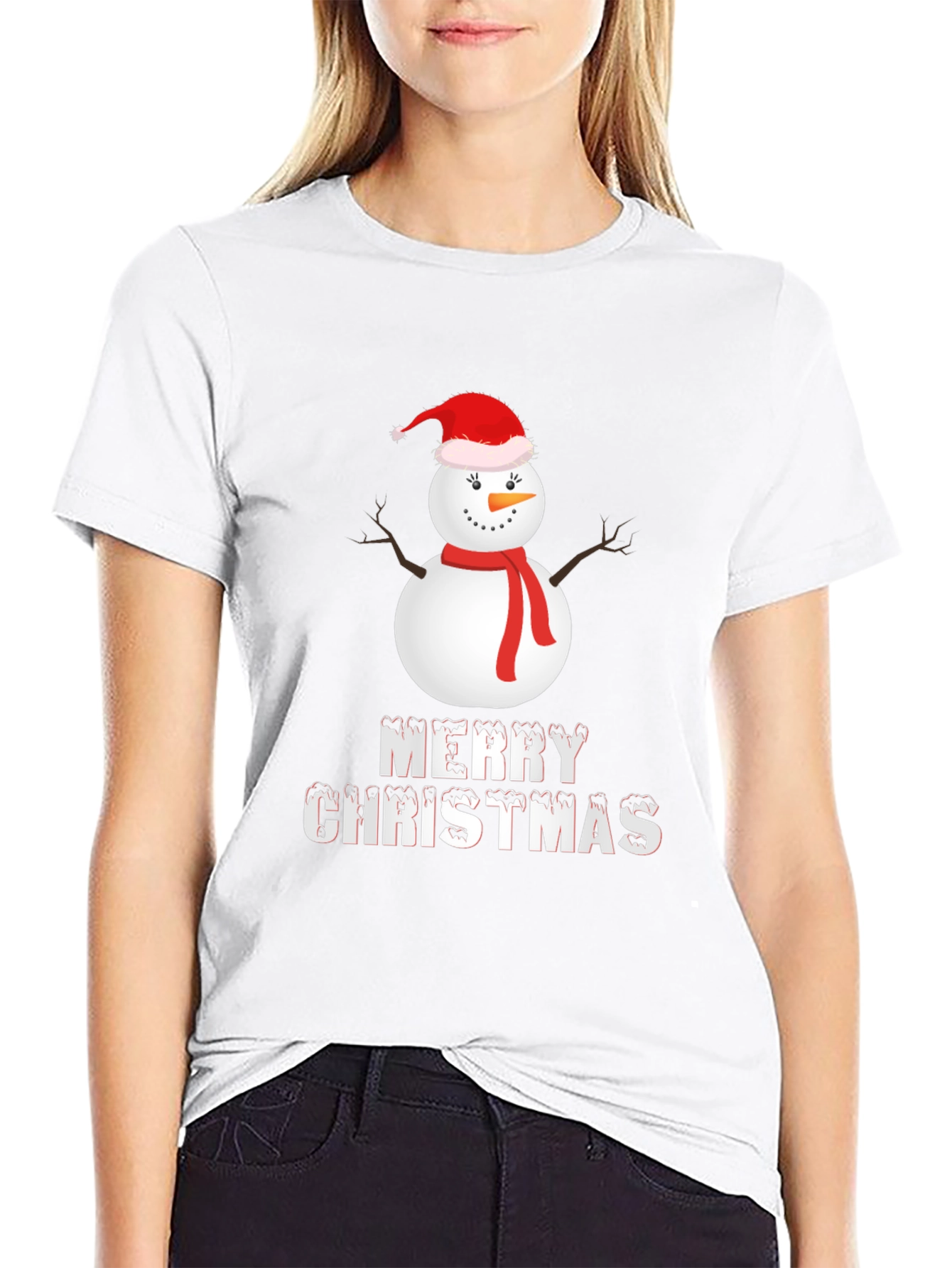 Merry Christmas Snowman Graphic Tee