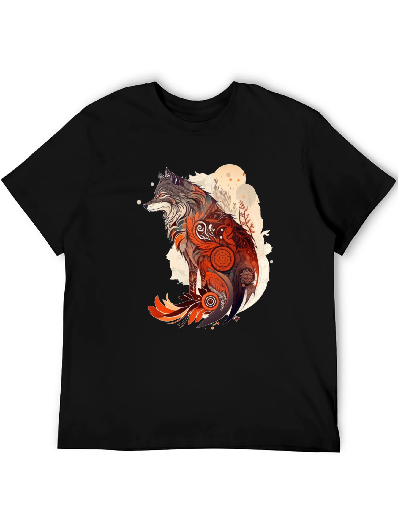 Wolf Graphic Print T-Shirt - Artistic Design