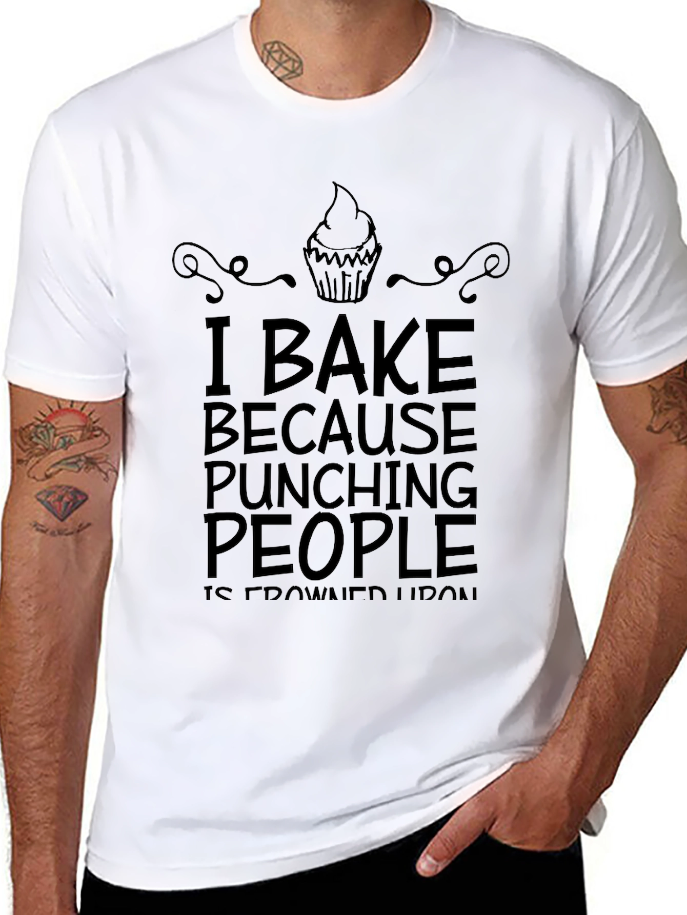 I Bake Because Punching People Is Frowned Upon T-Shirt