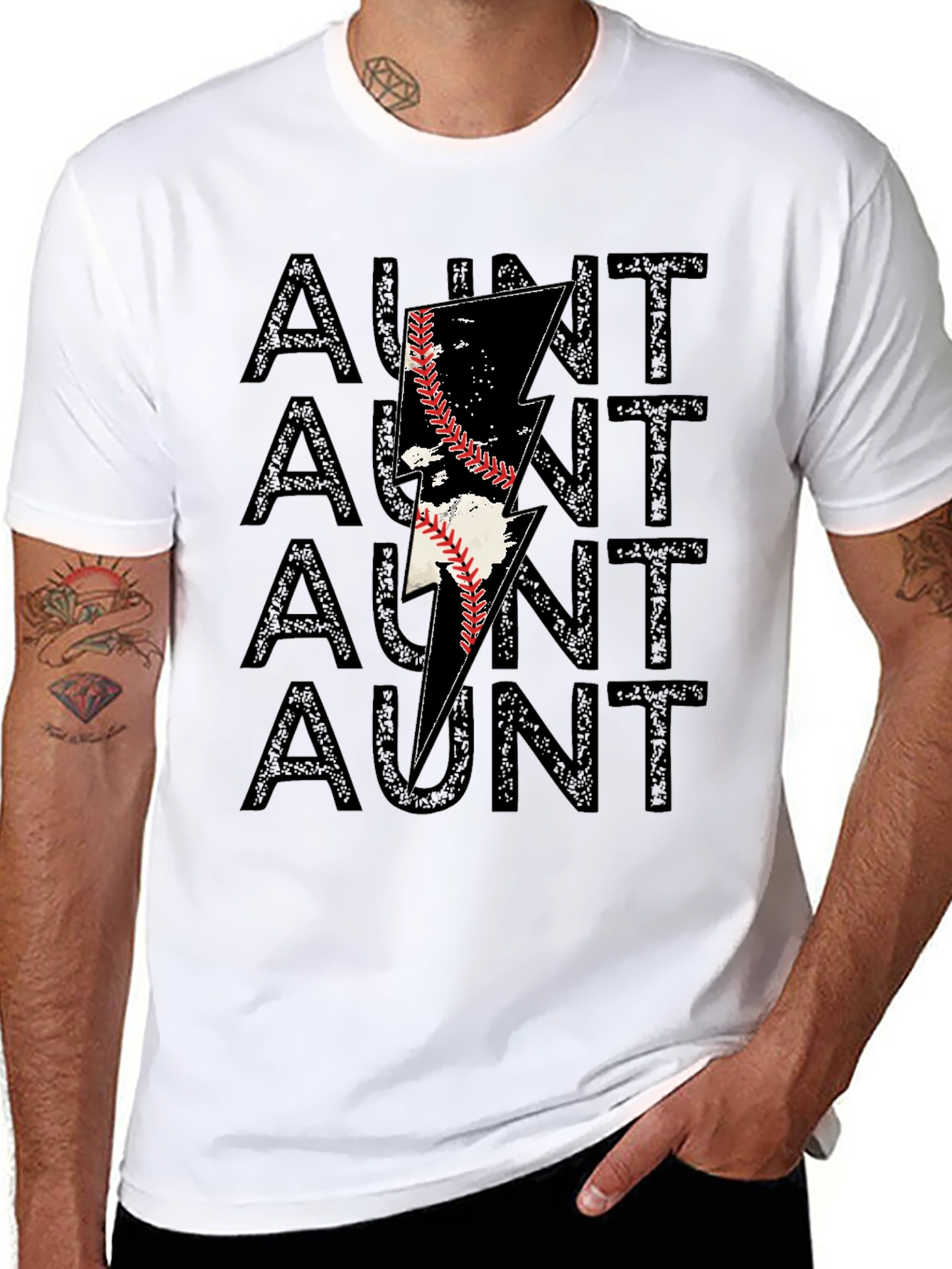 Baseball Aunt Lightning Bolt Graphic Tee