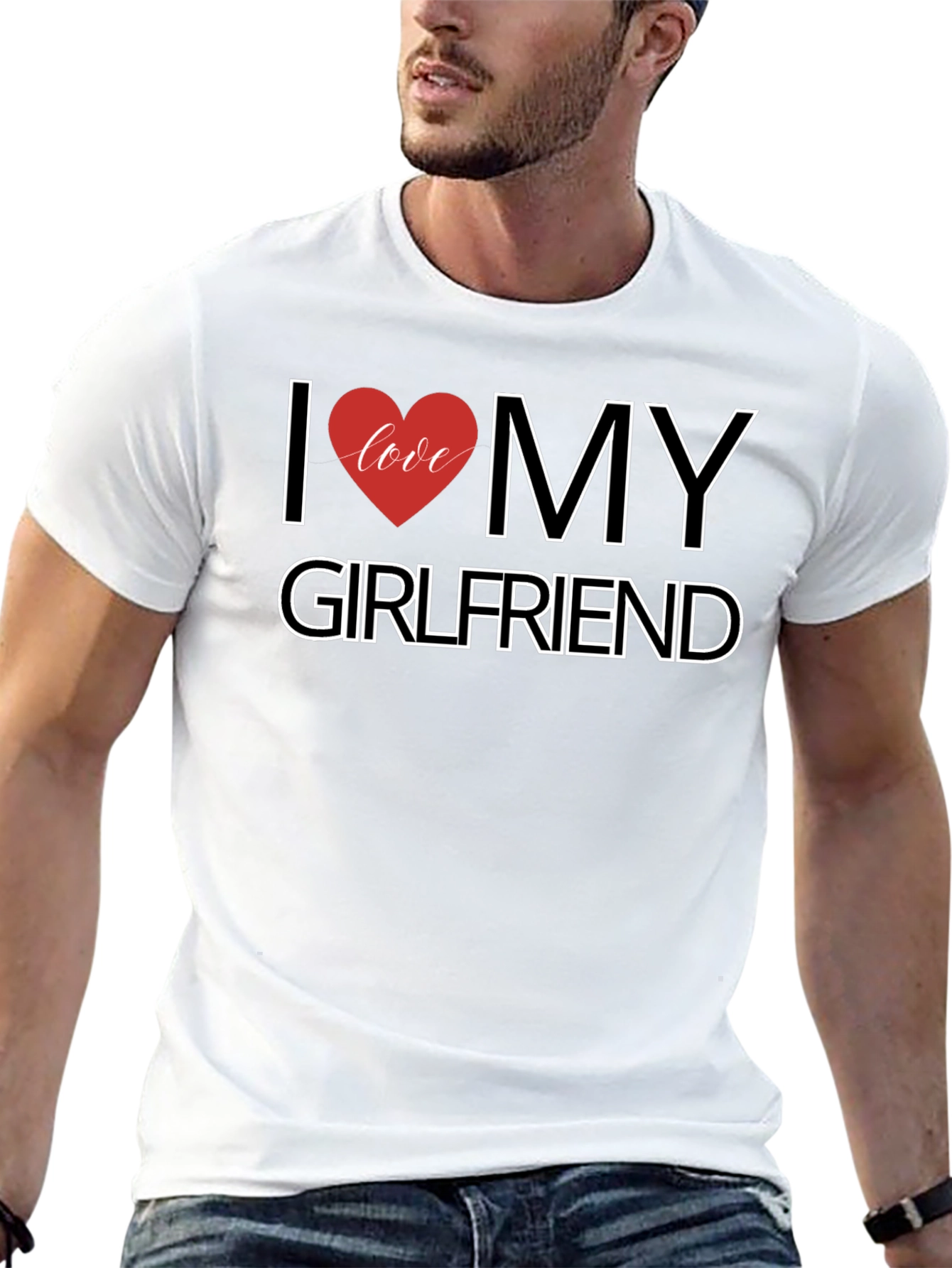 I Love My Girlfriend Black T-Shirt