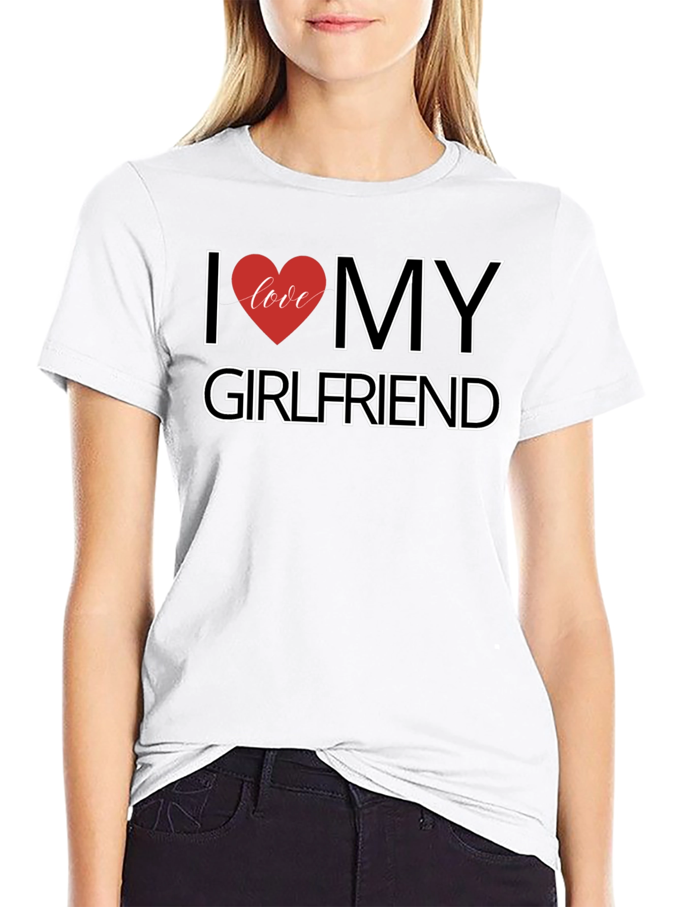I Love My Girlfriend Black T-Shirt