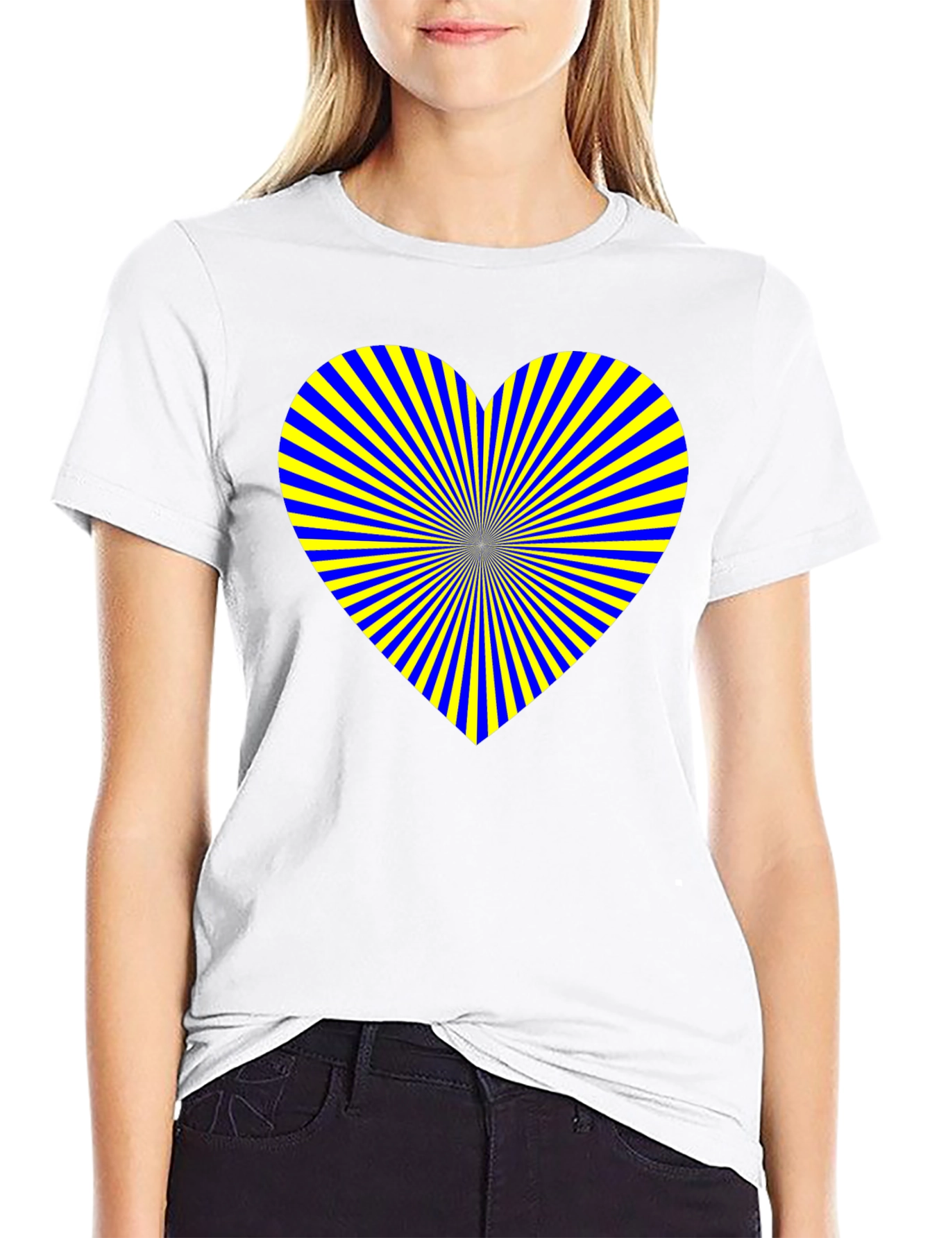 Heart Burst Graphic Tee - Soft Black Cotton