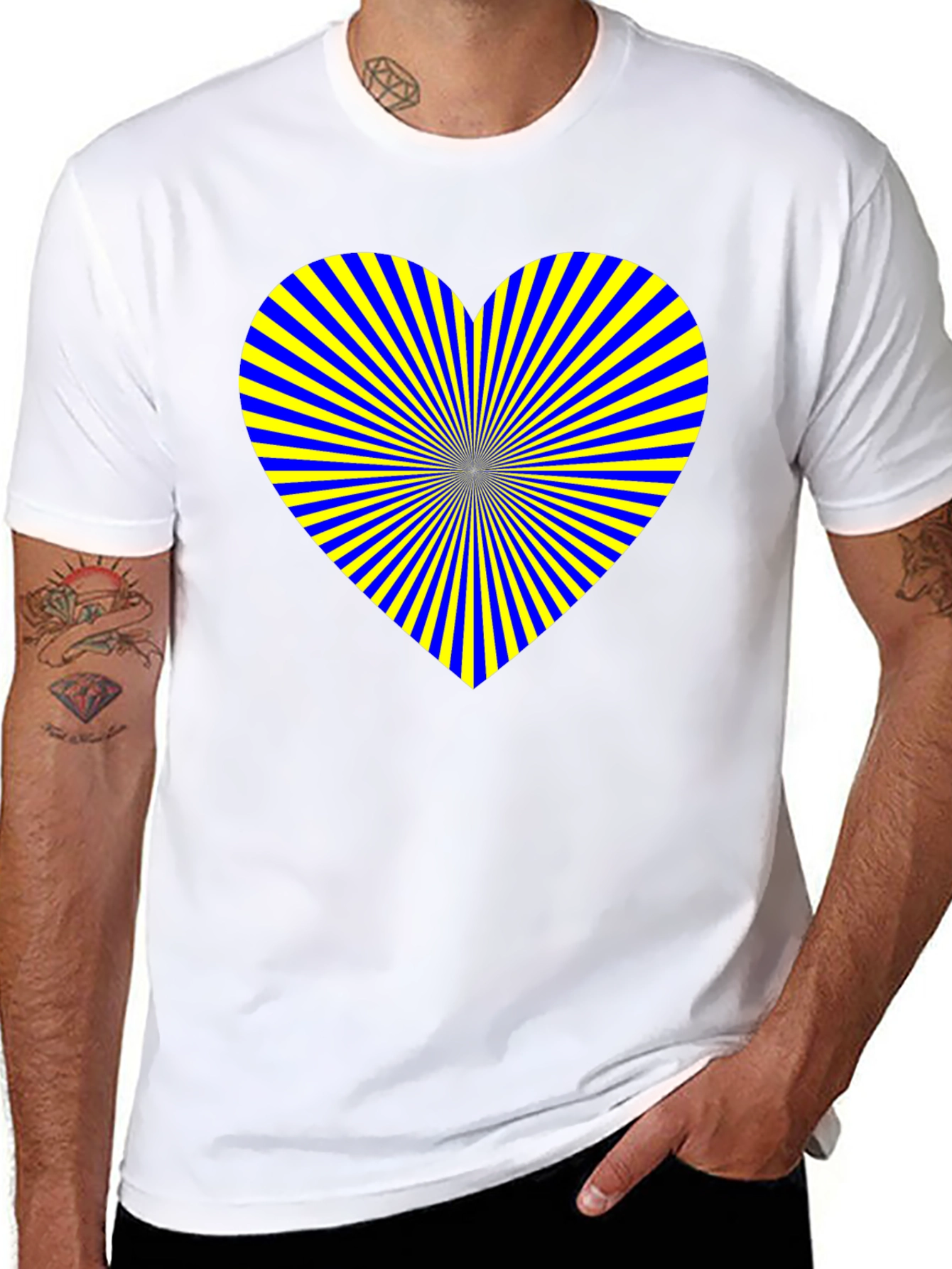 Heart Burst Graphic Tee - Soft Black Cotton