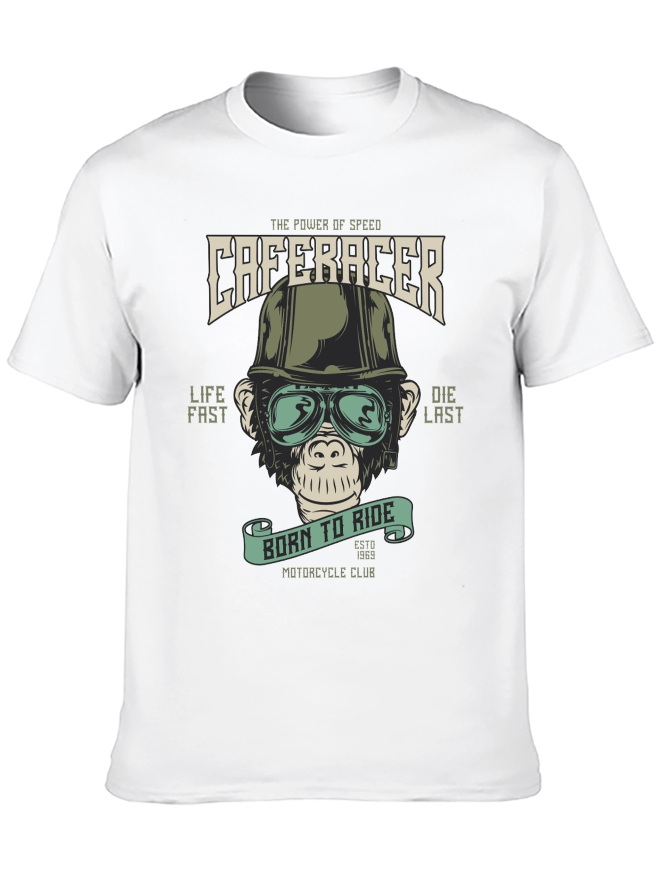 Cafe Racer Monkey T-Shirt - Born to Ride!