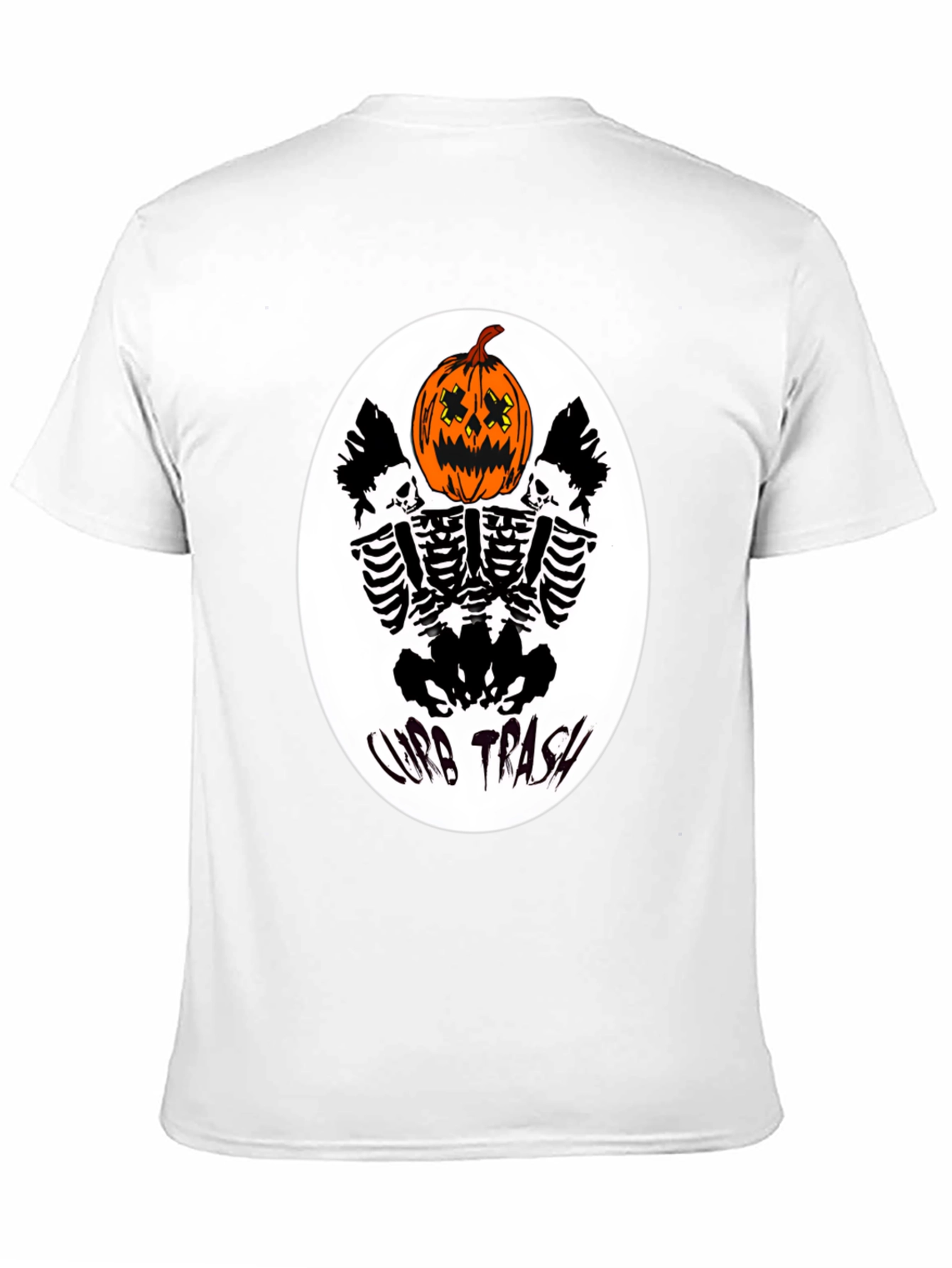 Curb Trash Pumpkin Skeleton Graphic Tee