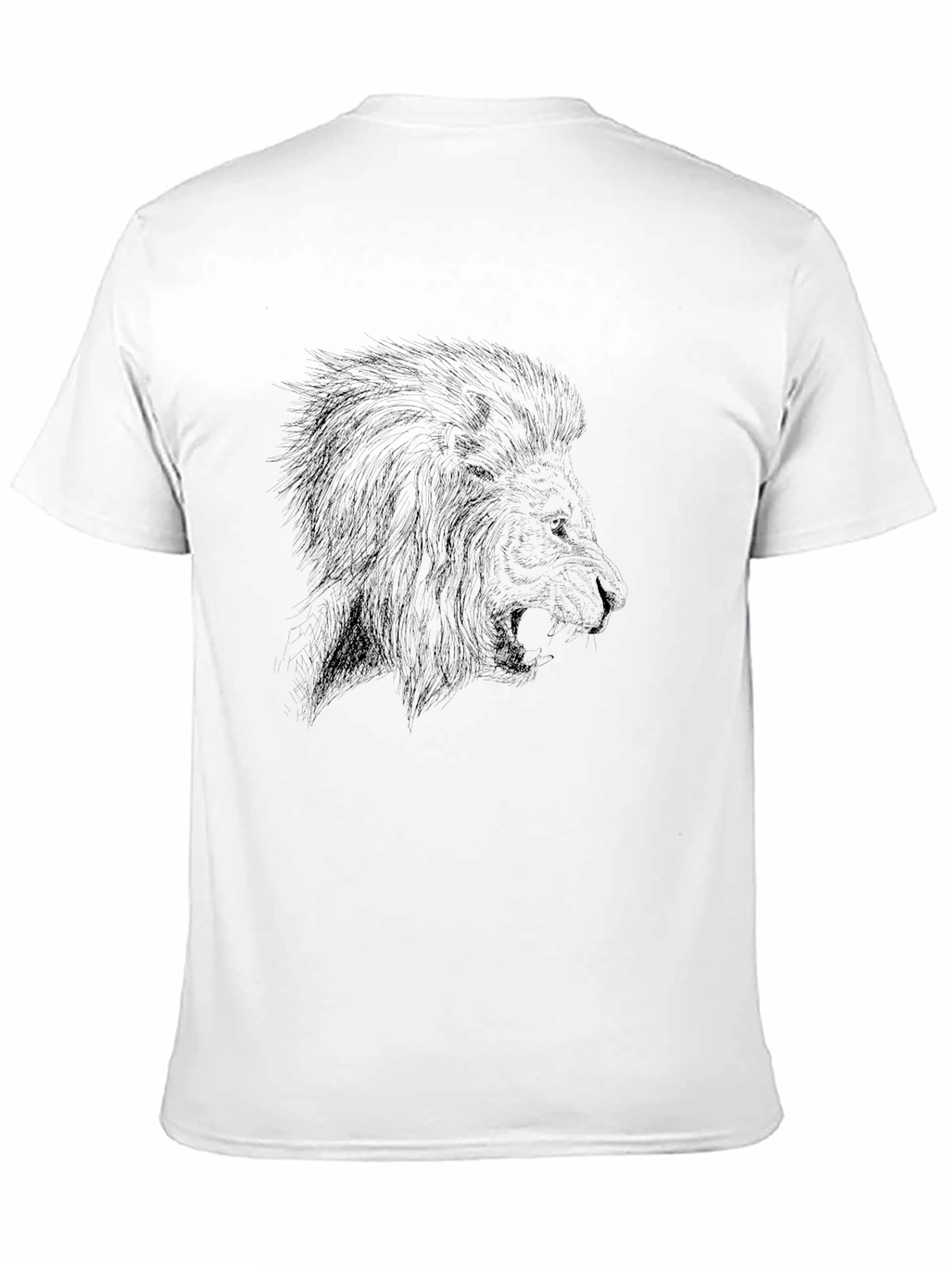 Lion Graphic Print Black Crew Neck Tee