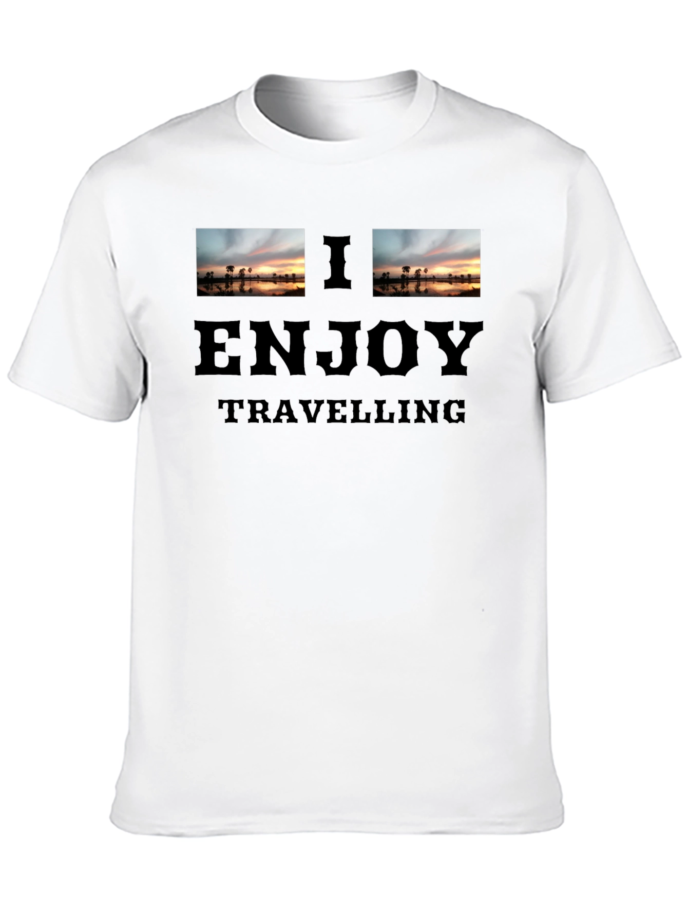 I Enjoy Travelling Black T-Shirt