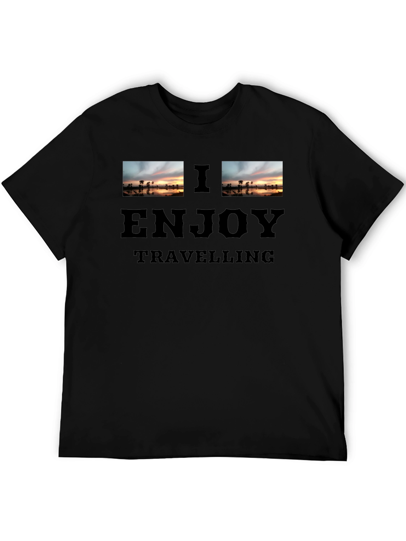 I Enjoy Travelling Black T-Shirt