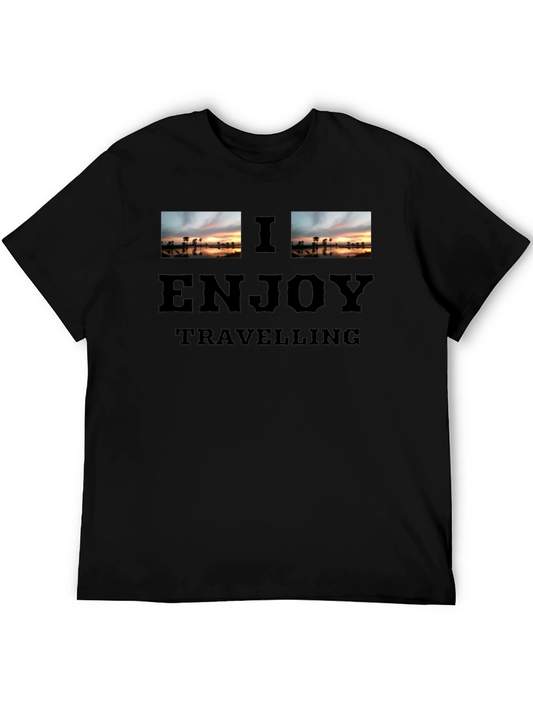 I Enjoy Travelling Black T-Shirt