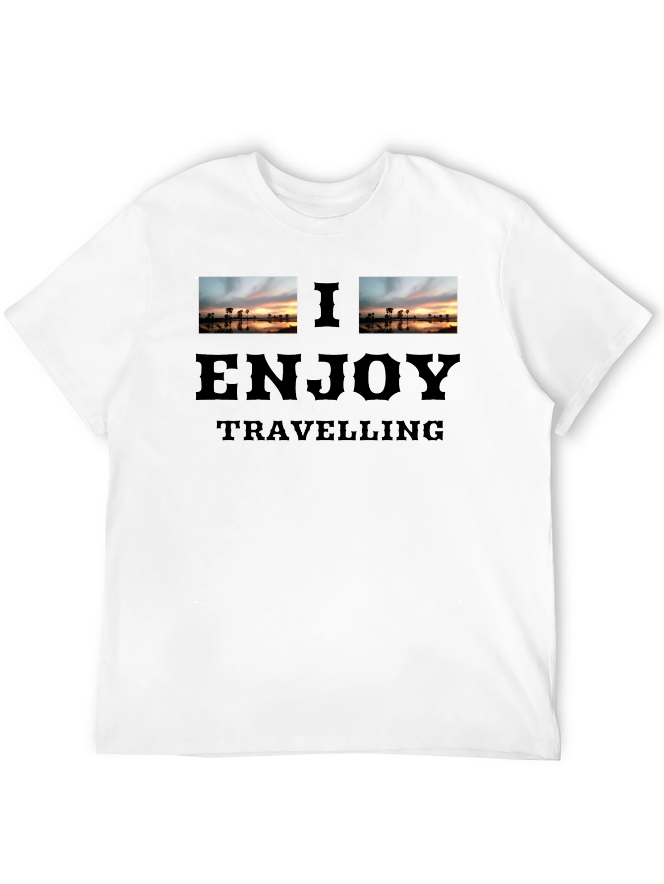 I Enjoy Travelling Black T-Shirt