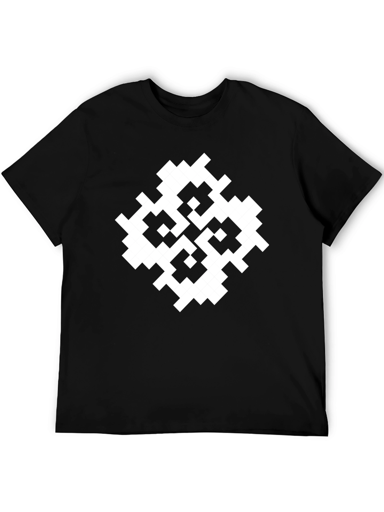 Abstract Geometric Pattern Black T-Shirt