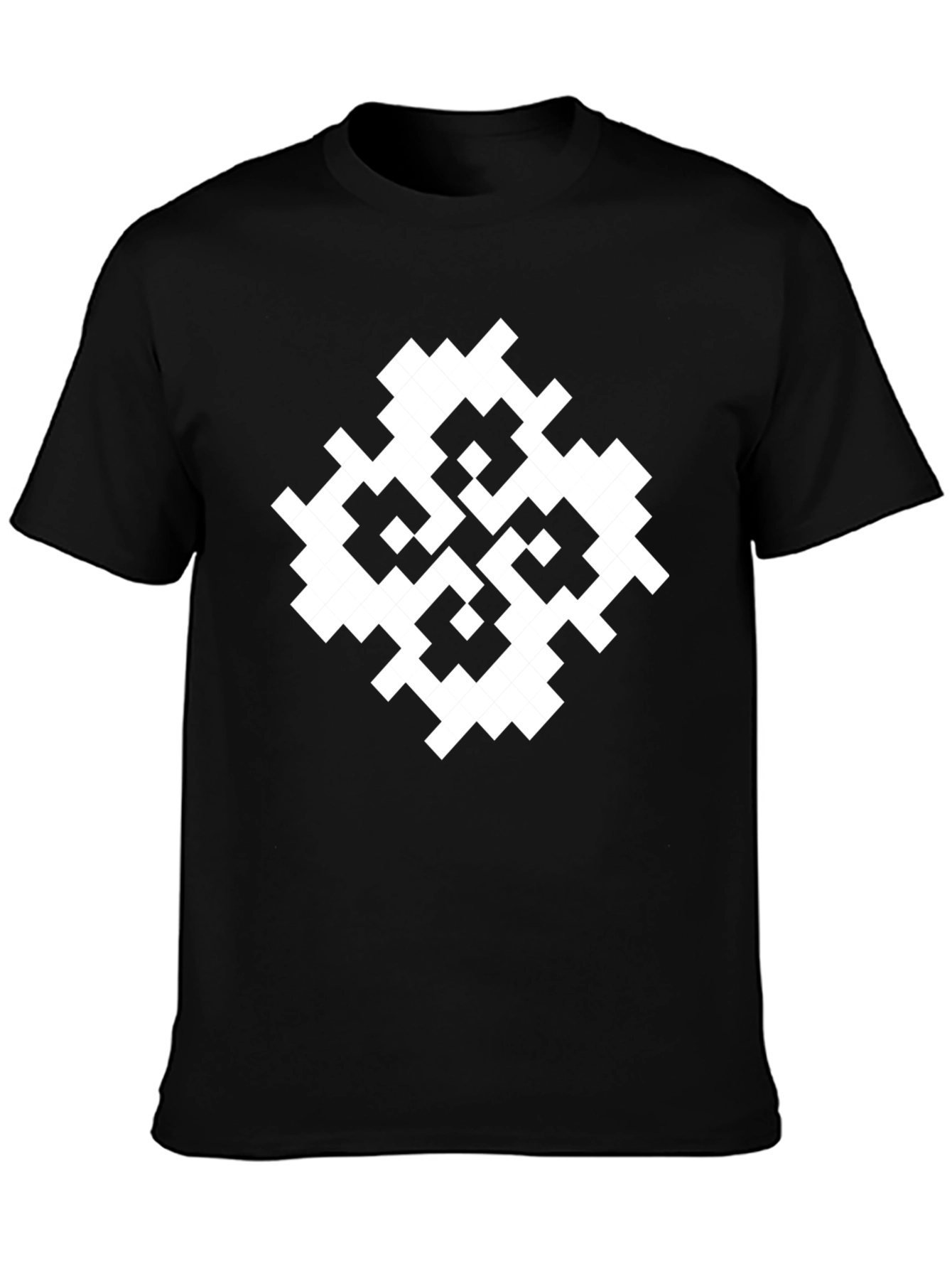 Abstract Geometric Pattern Black T-Shirt
