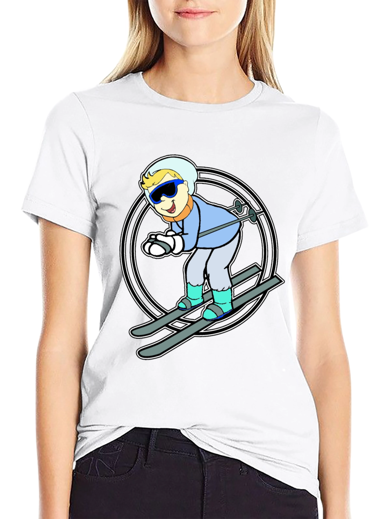 Skier Graphic T-Shirt - Fun Winter Sports Tee