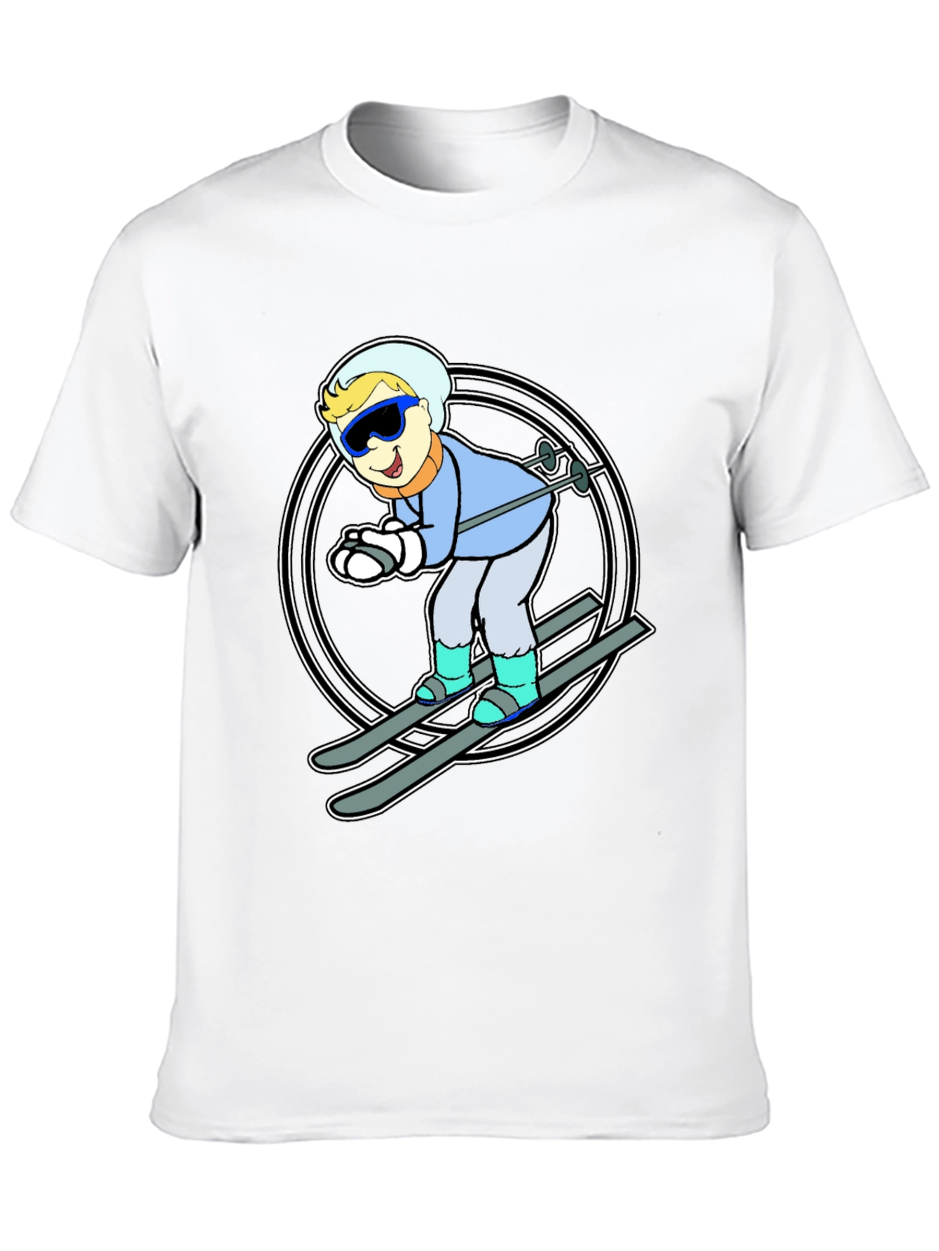 Skier Graphic T-Shirt - Fun Winter Sports Tee