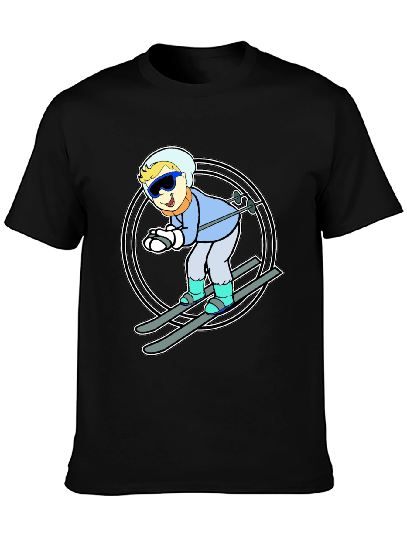 Skier Graphic T-Shirt - Fun Winter Sports Tee