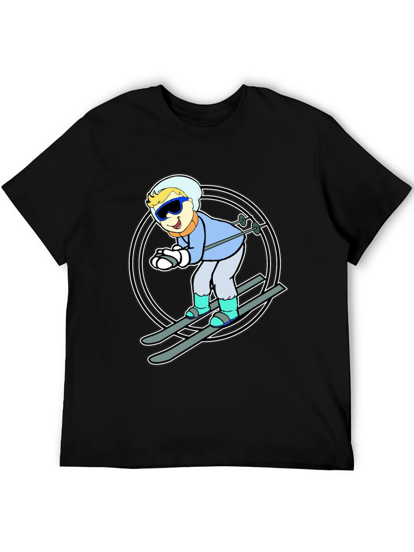 Skier Graphic T-Shirt - Fun Winter Sports Tee