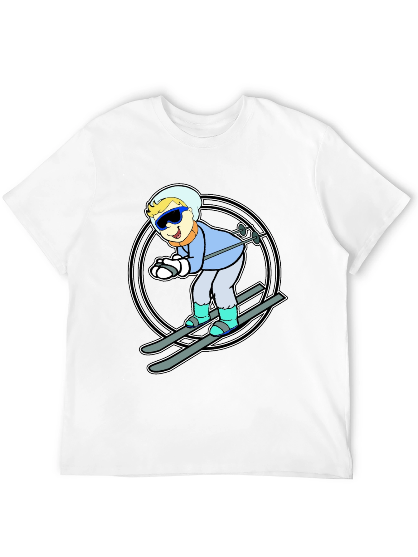 Skier Graphic T-Shirt - Fun Winter Sports Tee