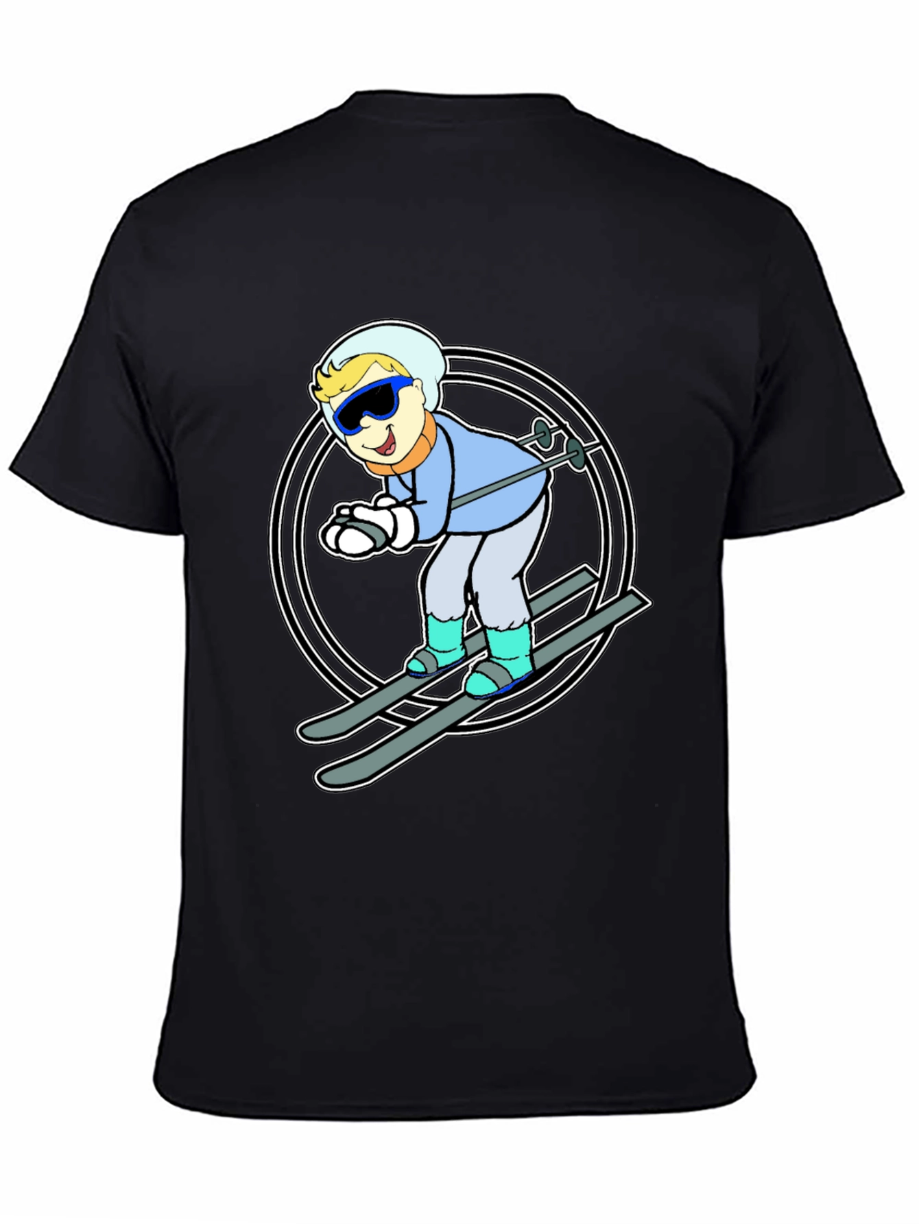 Skier Graphic T-Shirt - Fun Winter Sports Tee