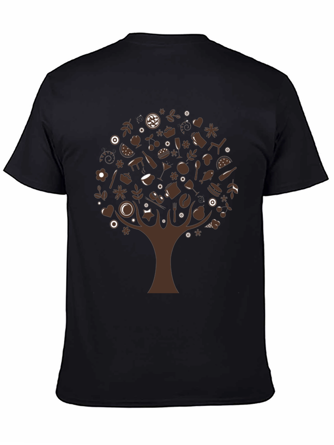 Foodie Tree Black T-Shirt - Unique Design