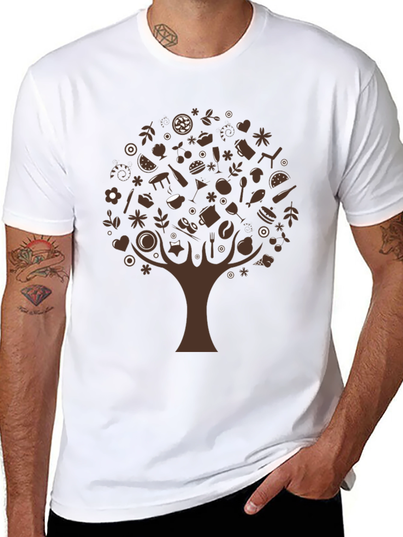 Foodie Tree Black T-Shirt - Unique Design