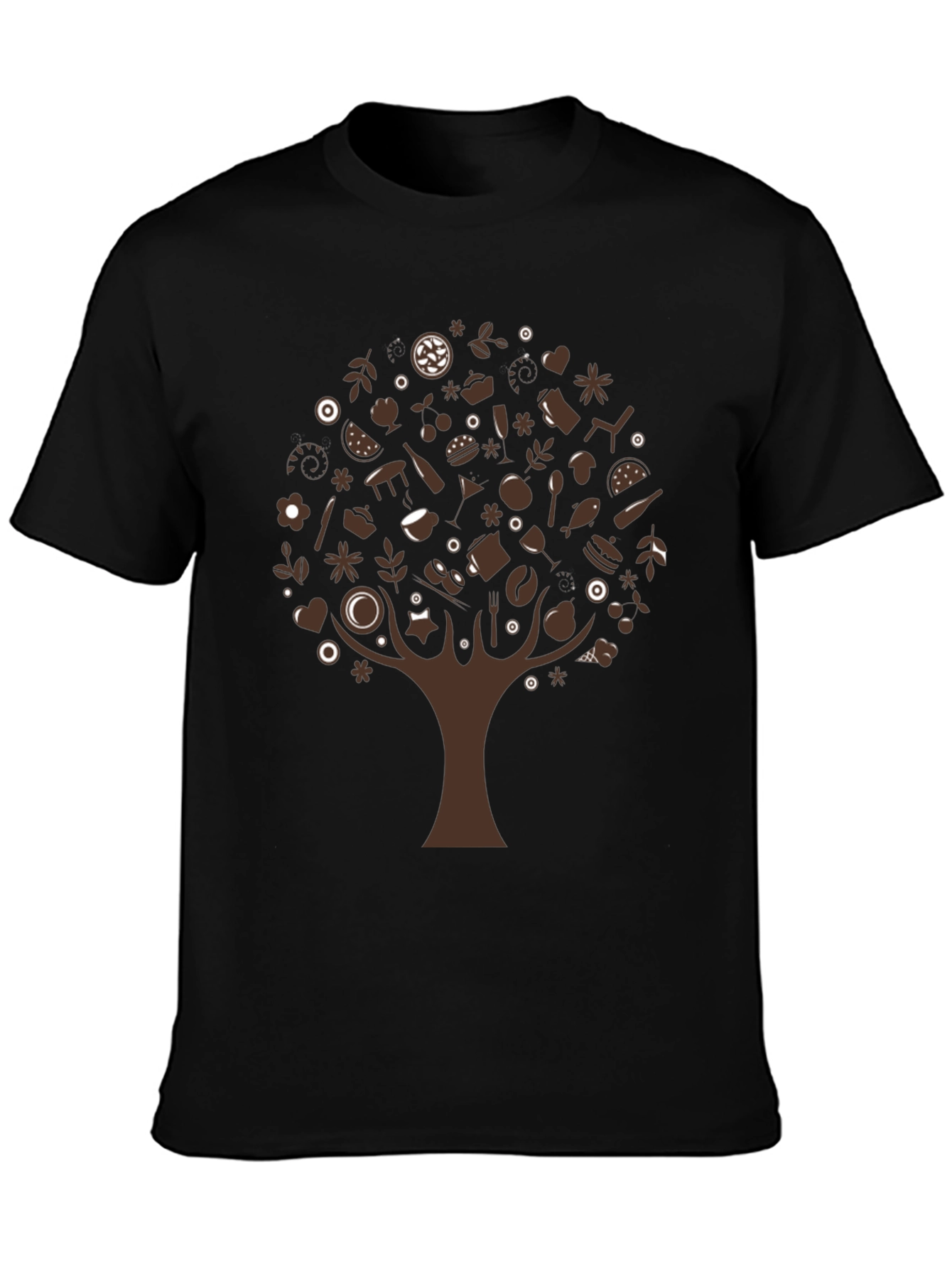 Foodie Tree Black T-Shirt - Unique Design