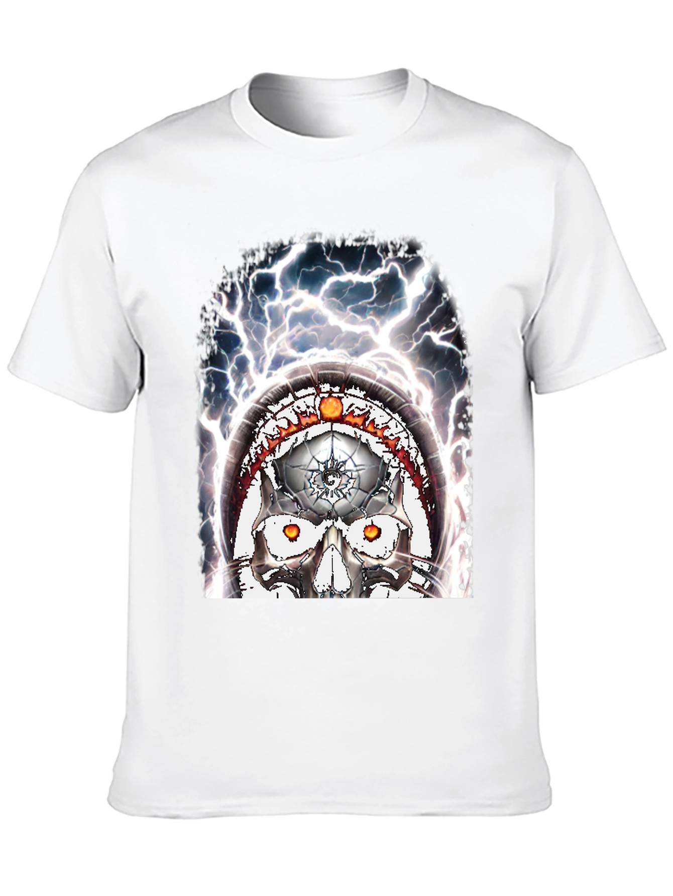 Skull Lightning Graphic Tee - Mens Black T-Shirt