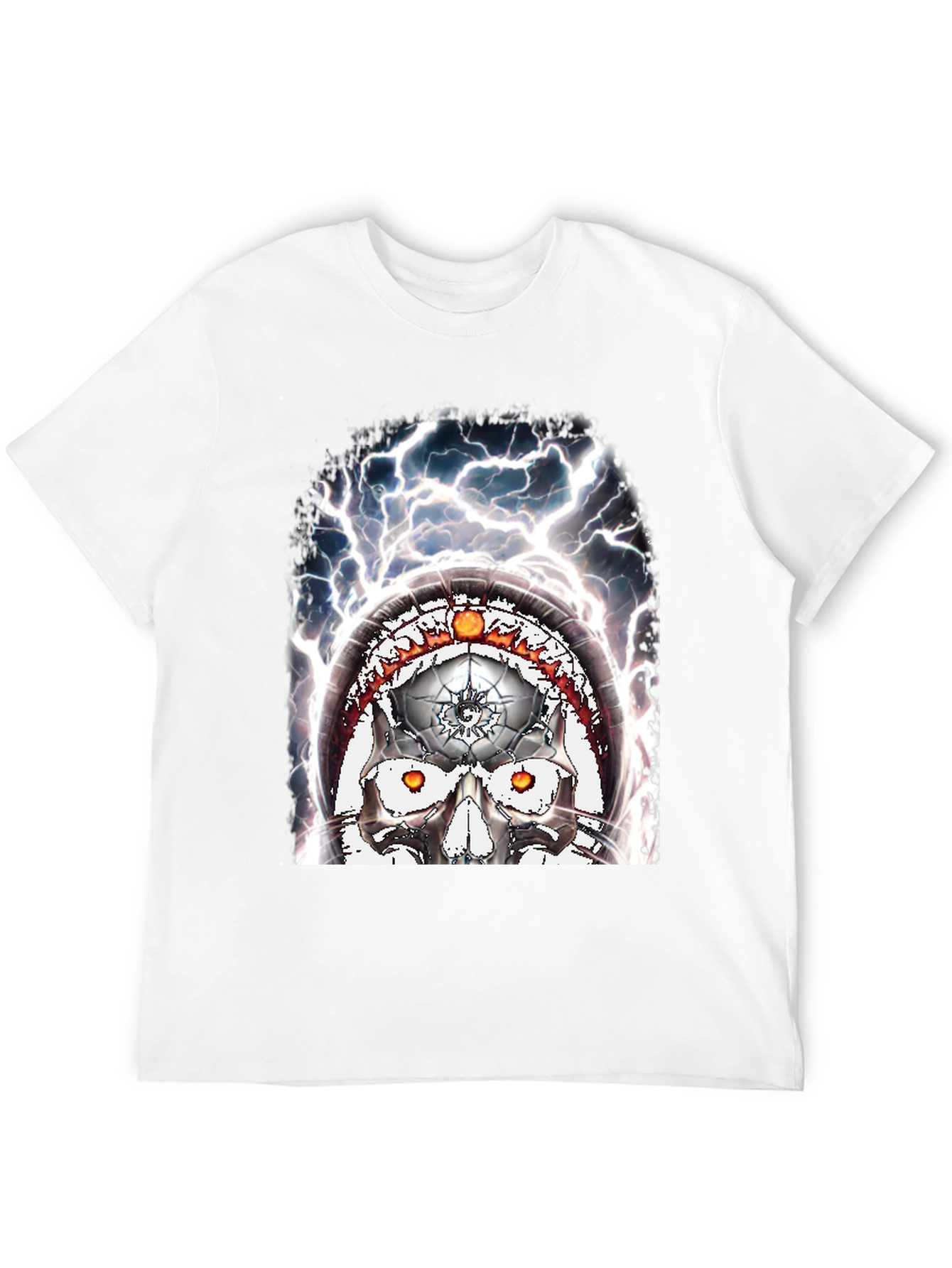 Skull Lightning Graphic Tee - Mens Black T-Shirt