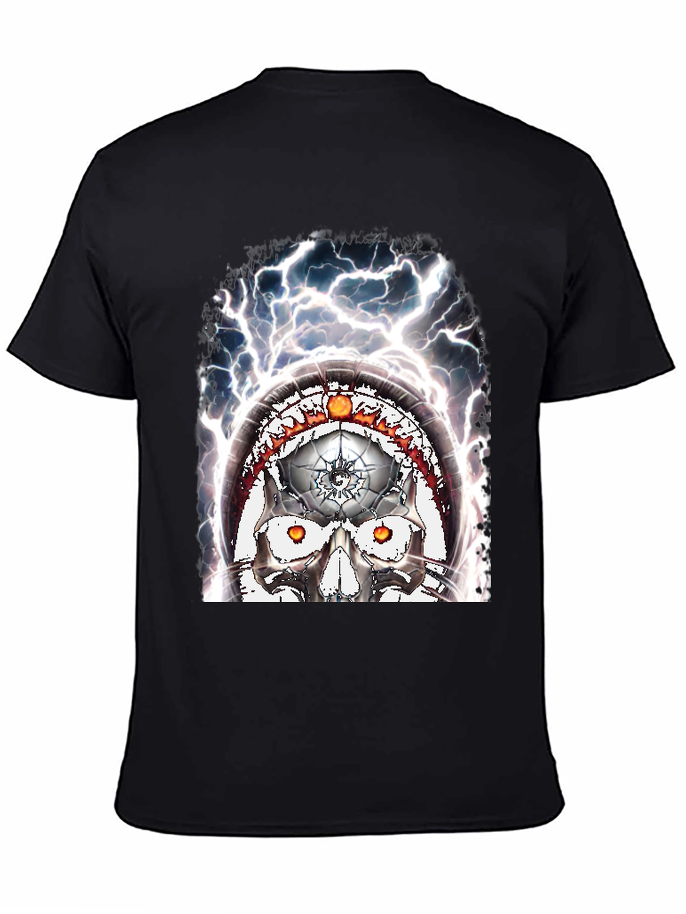 Skull Lightning Graphic Tee - Mens Black T-Shirt