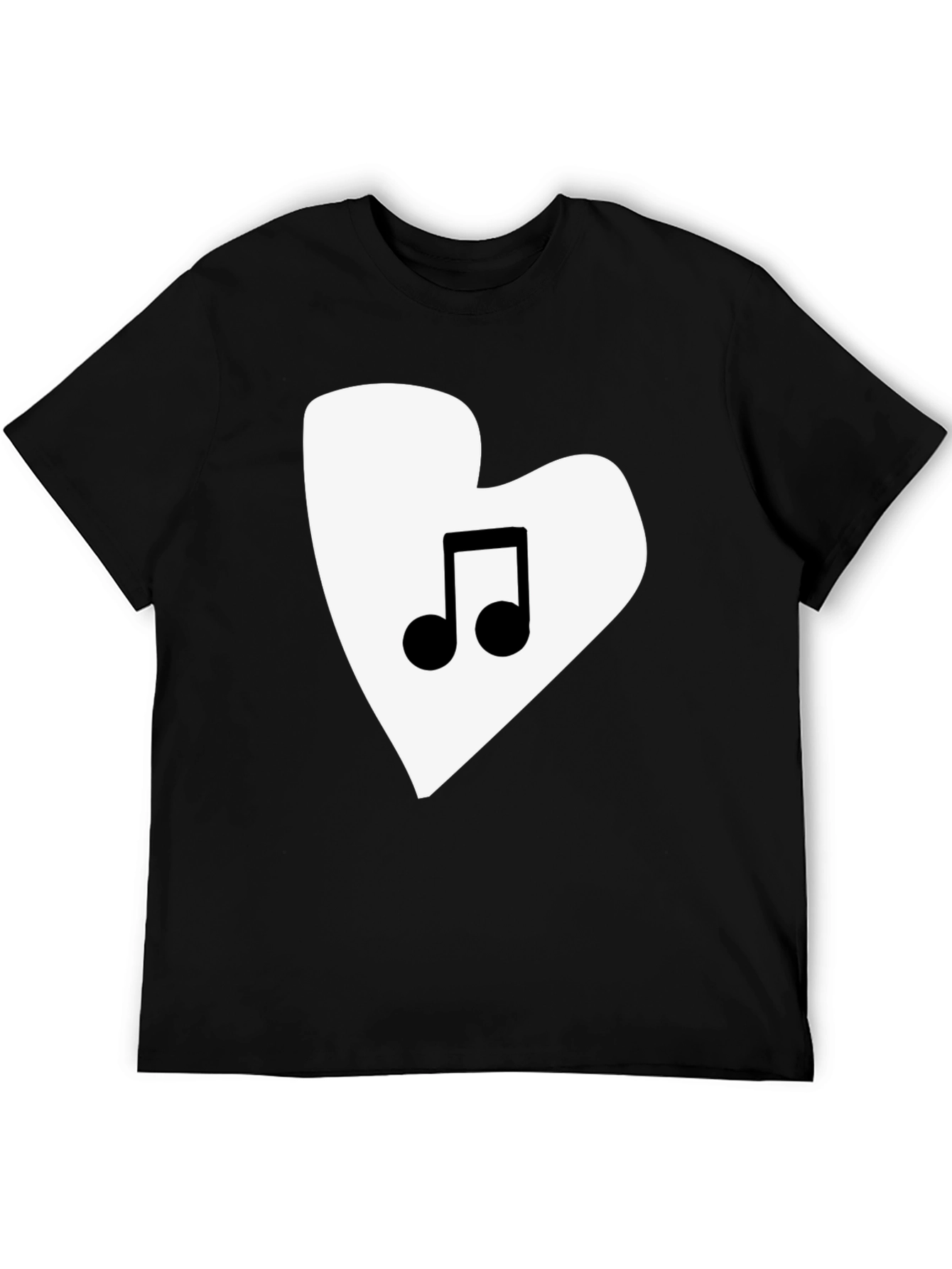 Music Lovers Heart Graphic Tee - Black