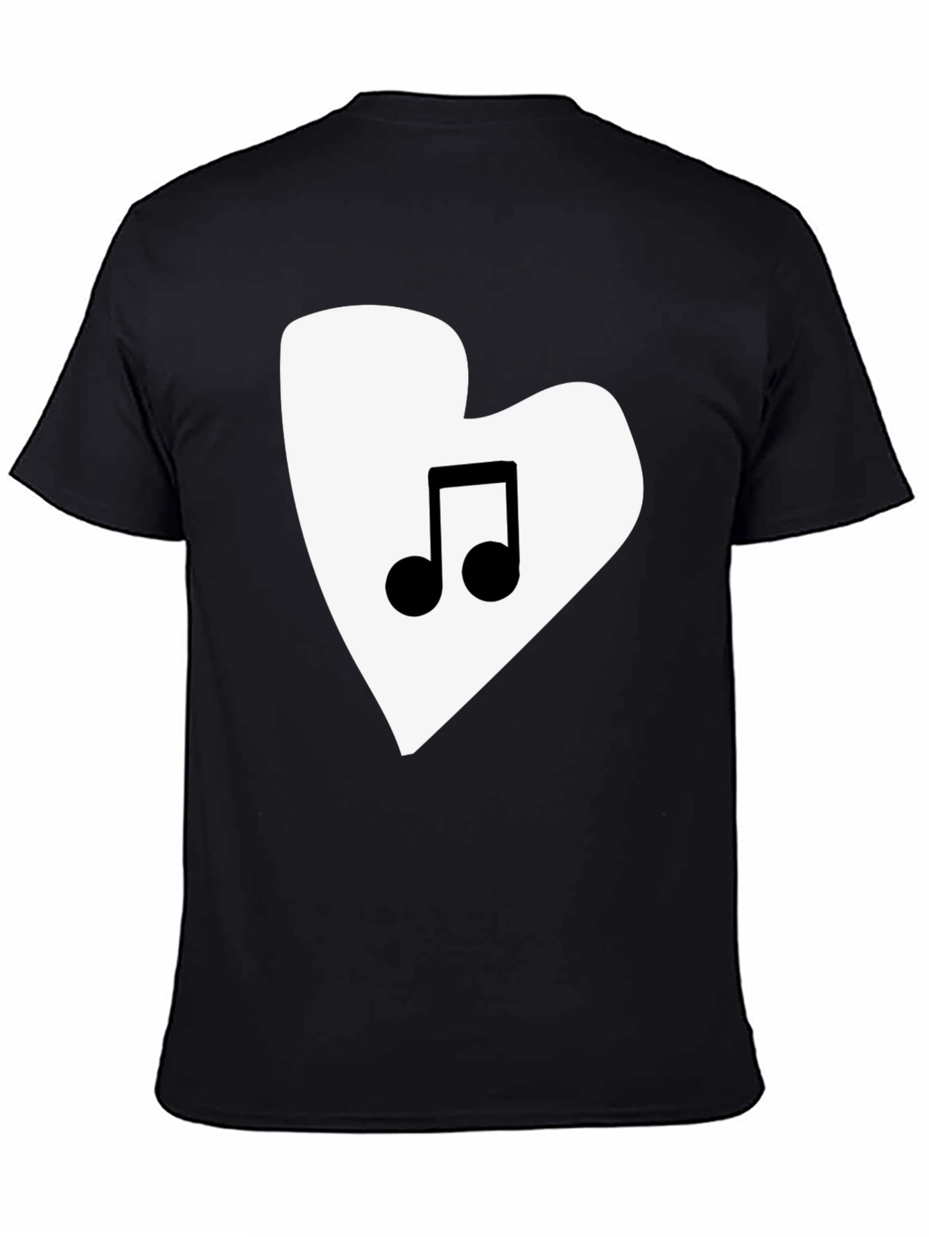 Music Lovers Heart Graphic Tee - Black