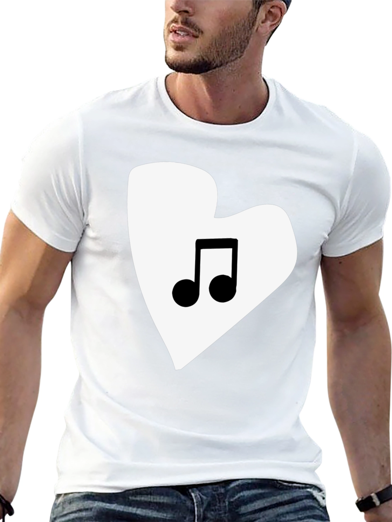 Music Lovers Heart Graphic Tee - Black