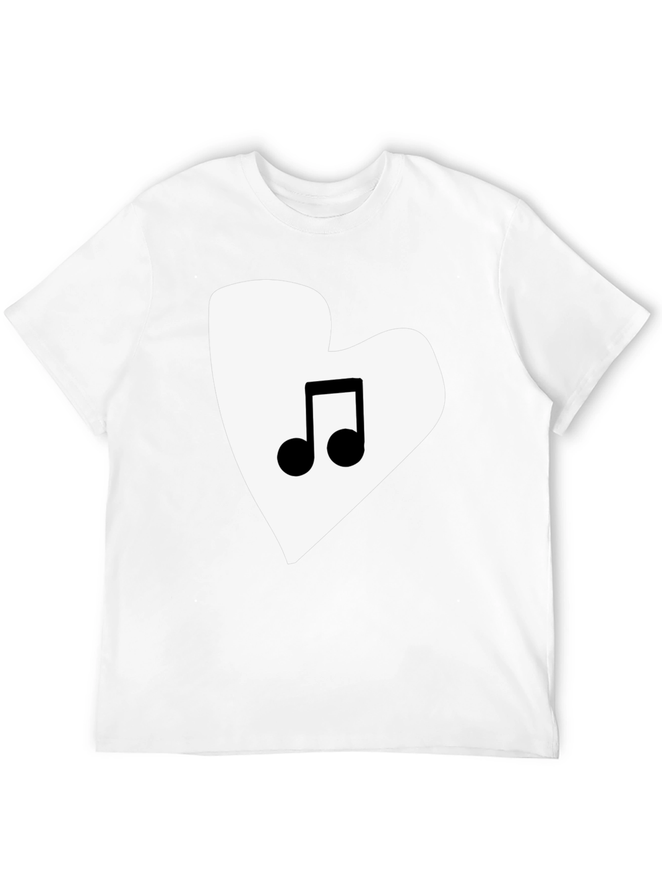 Music Lovers Heart Graphic Tee - Black