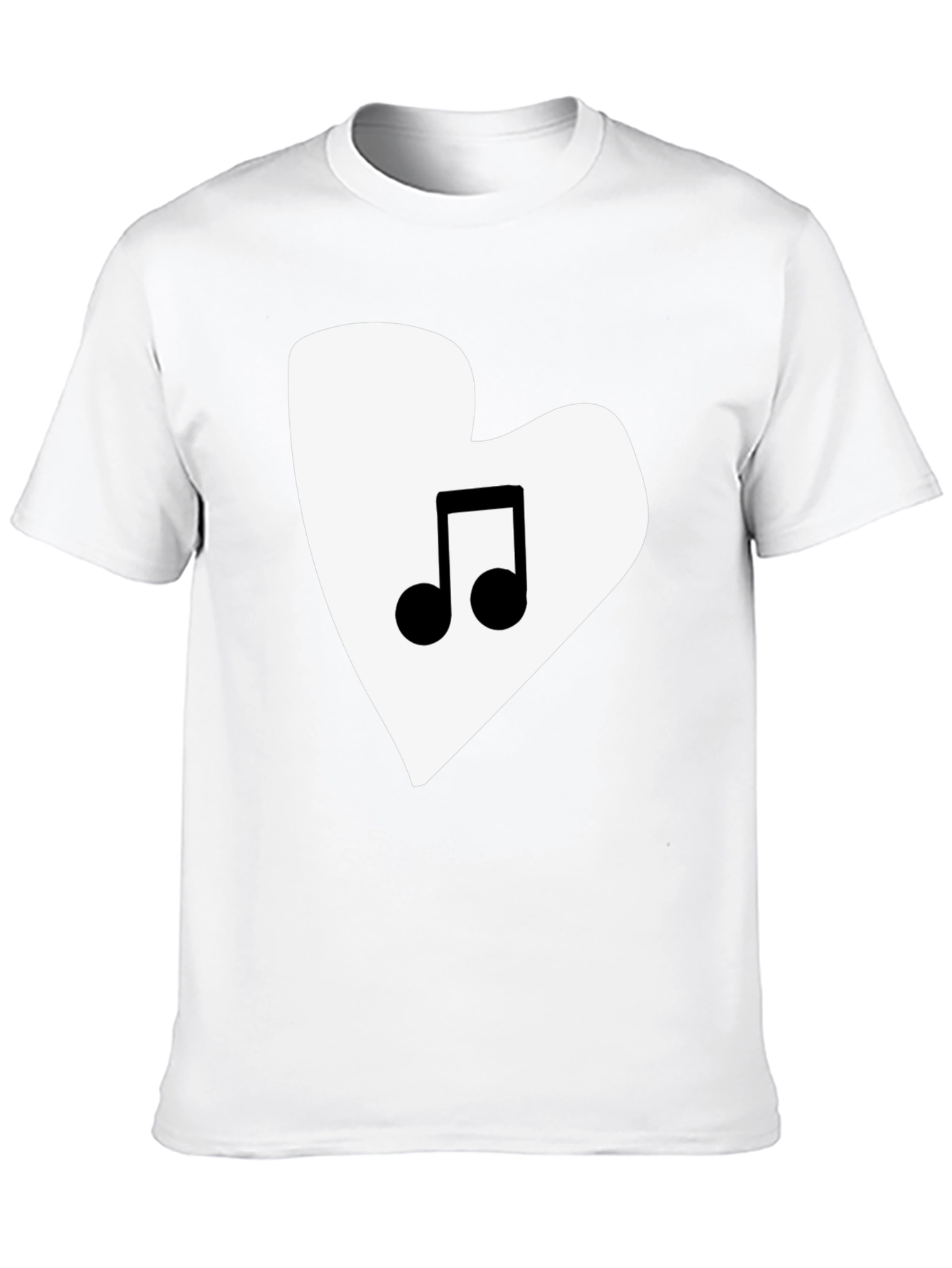 Music Lovers Heart Graphic Tee - Black