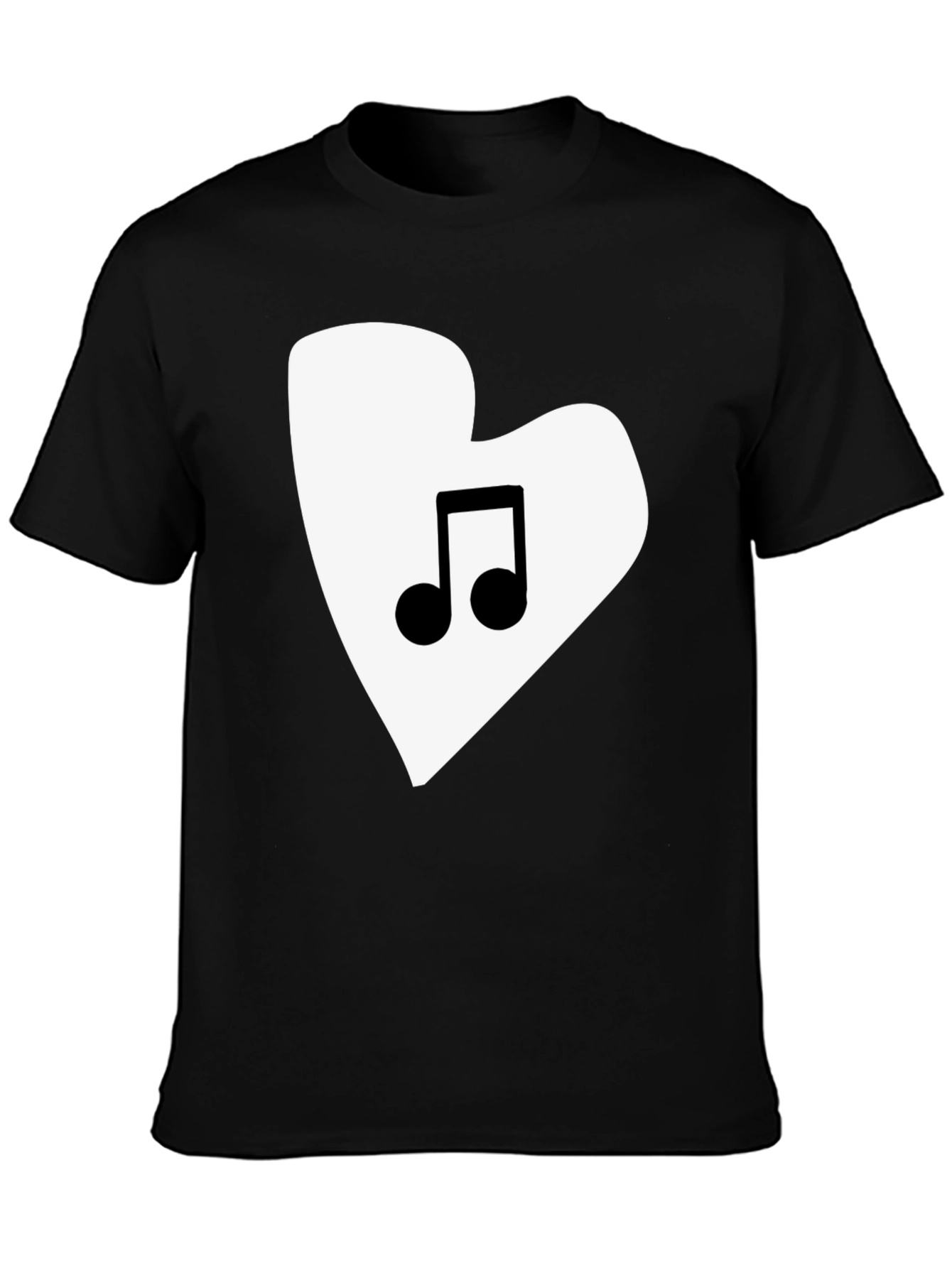 Music Lovers Heart Graphic Tee - Black
