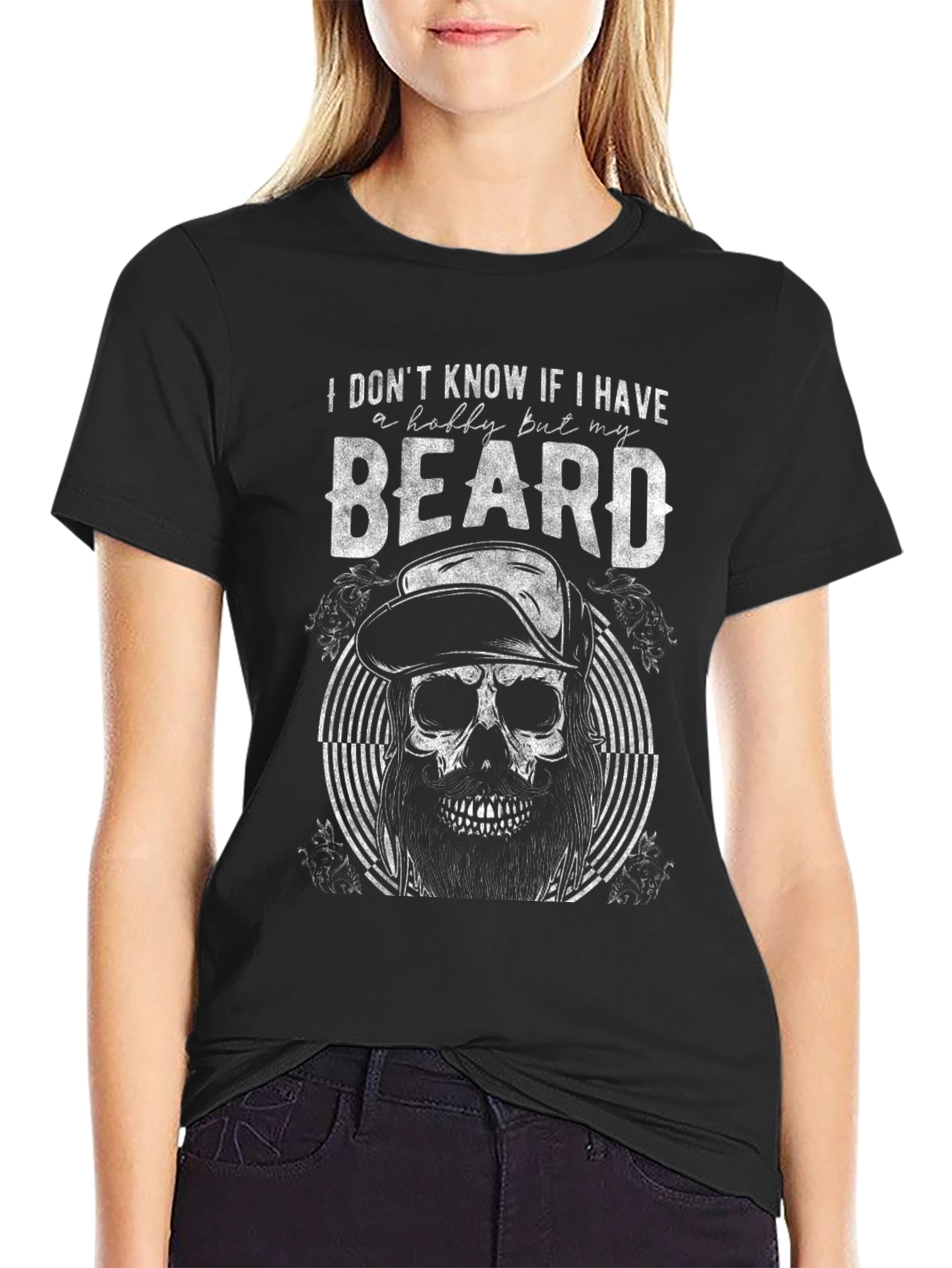 Beard Hobby Skull Graphic Tee