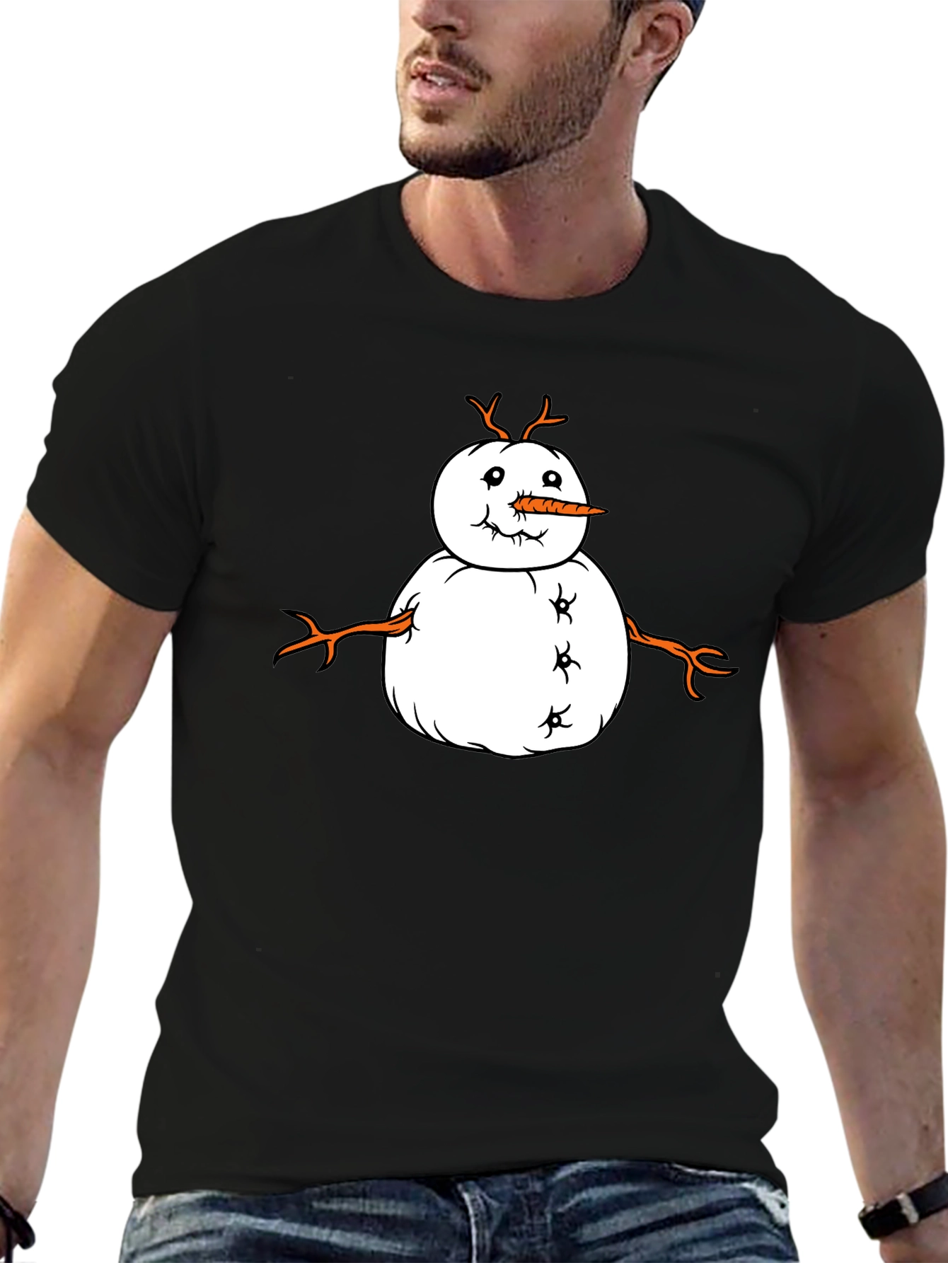 Funny Snowman Graphic Tee - Festive Winter Shirt