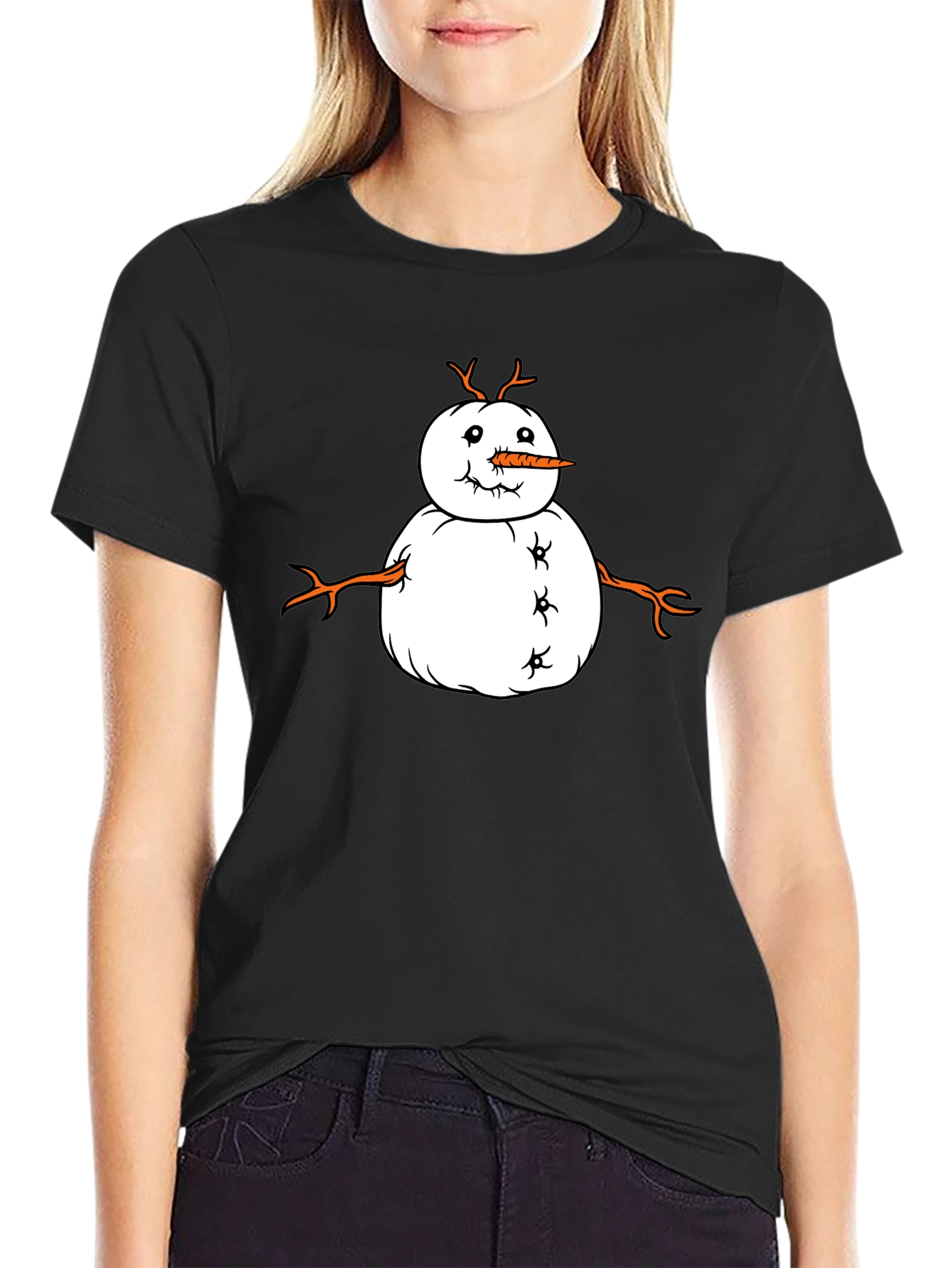 Funny Snowman Graphic Tee - Festive Winter Shirt
