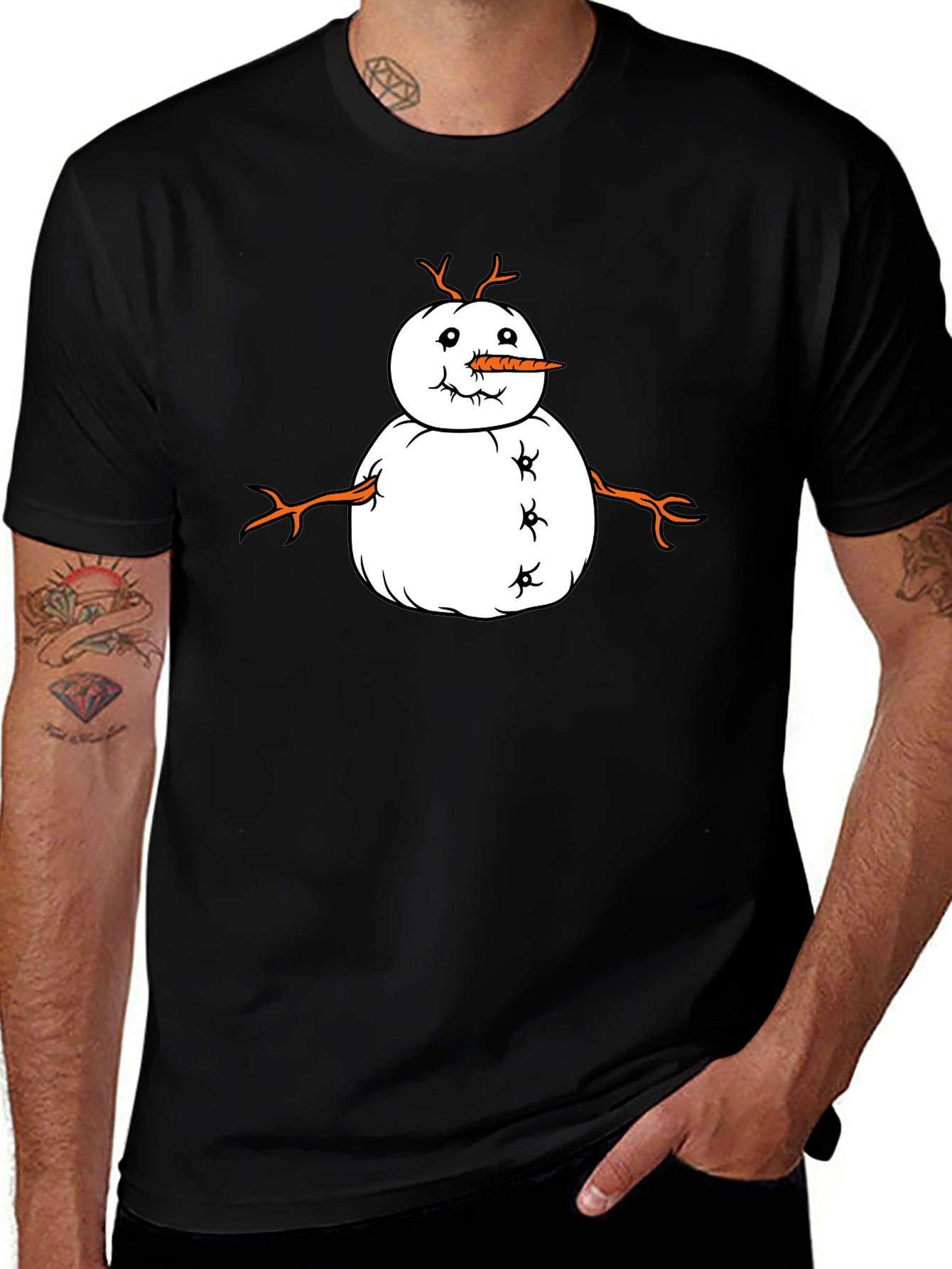 Funny Snowman Graphic Tee - Festive Winter Shirt
