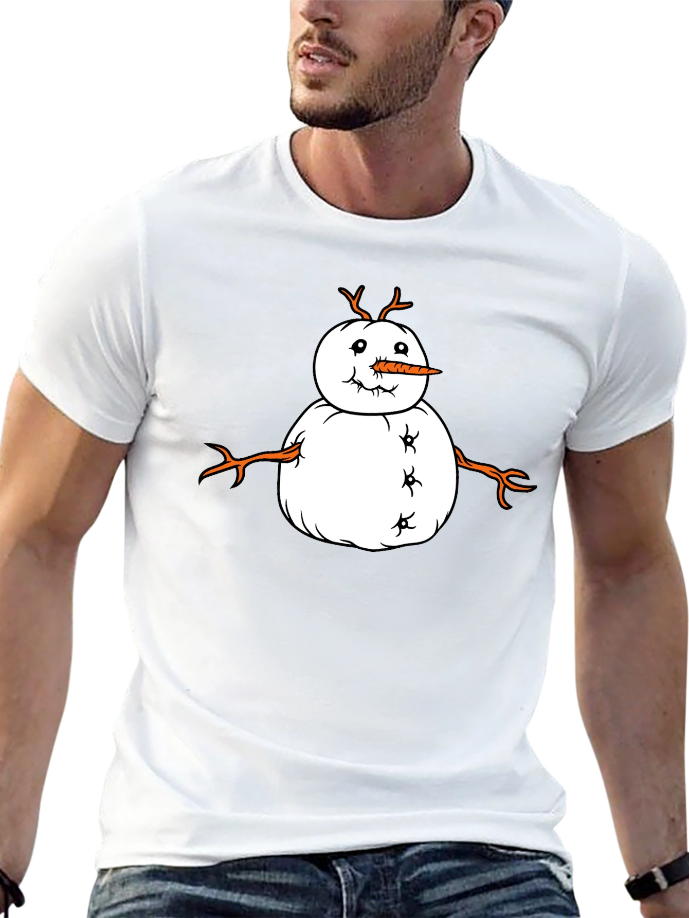Funny Snowman Graphic Tee - Festive Winter Shirt