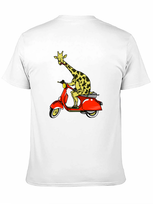 Giraffe on Scooter Graphic T-Shirt